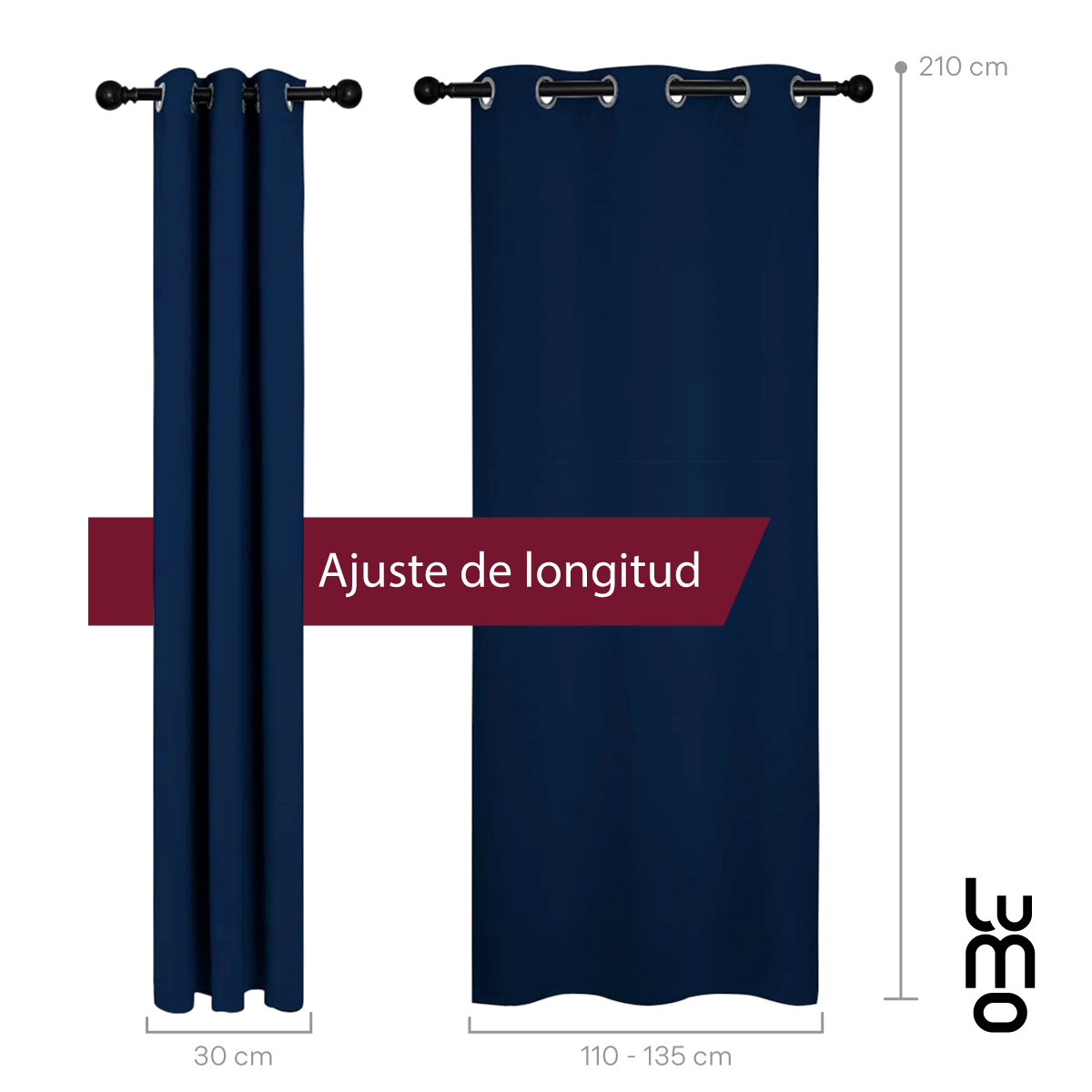 Set 2 Cortina Elegante Blackout para Ventana .