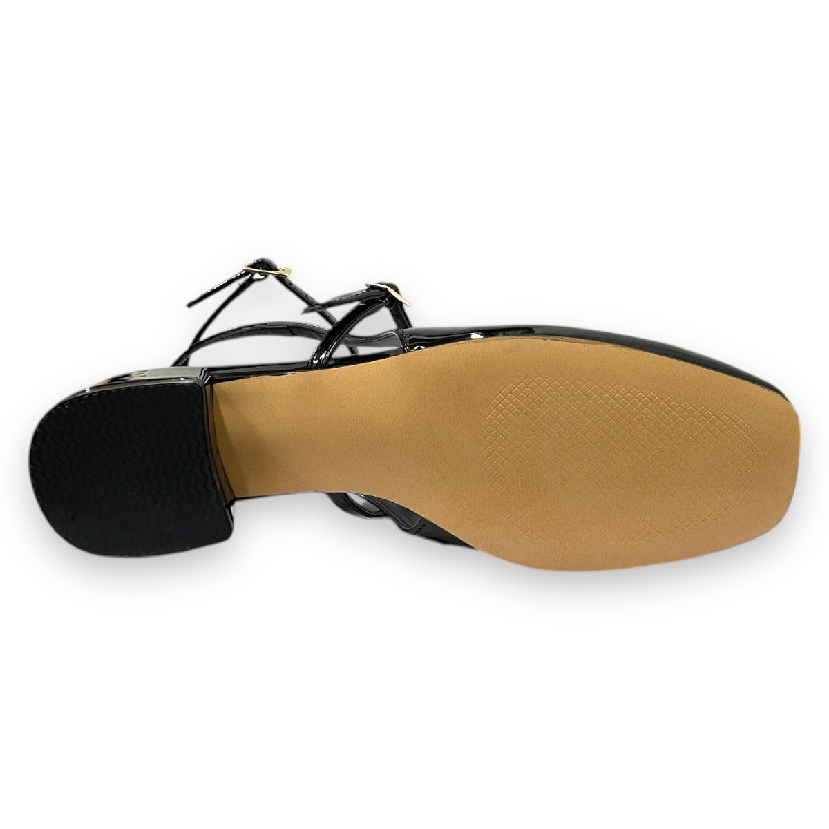 Zapatillas Negras Mujer de tacón bajo Charol Salamandra 