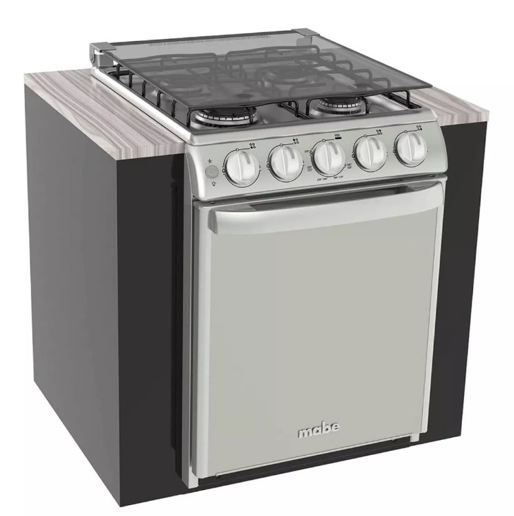 Estufa Mabe EMC5044CAIS Gas Empotrable 51 cm Color Silver 4 Quemadores