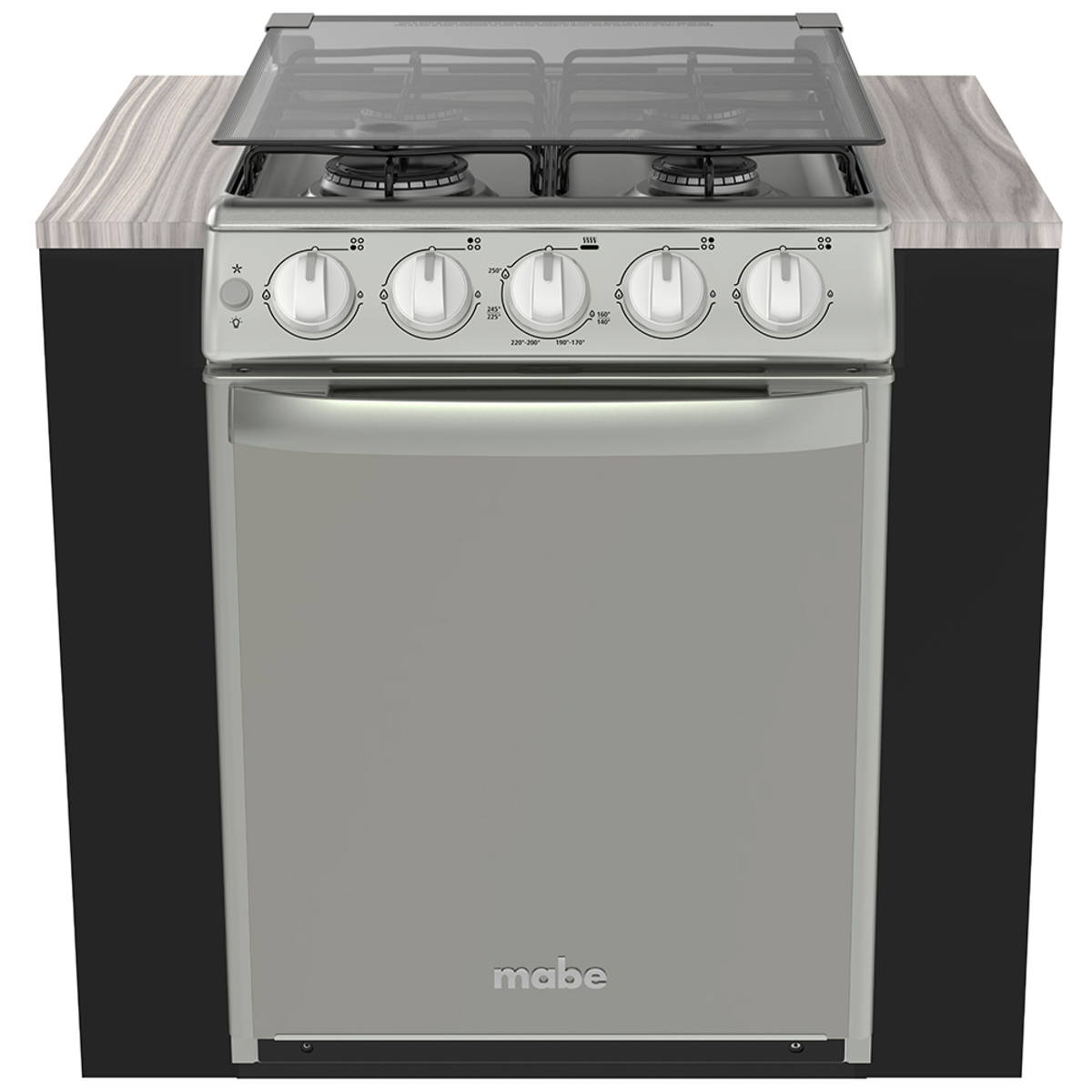Estufa Mabe EMC5044CAIS Gas Empotrable 51 cm Color Silver 4 Quemadores