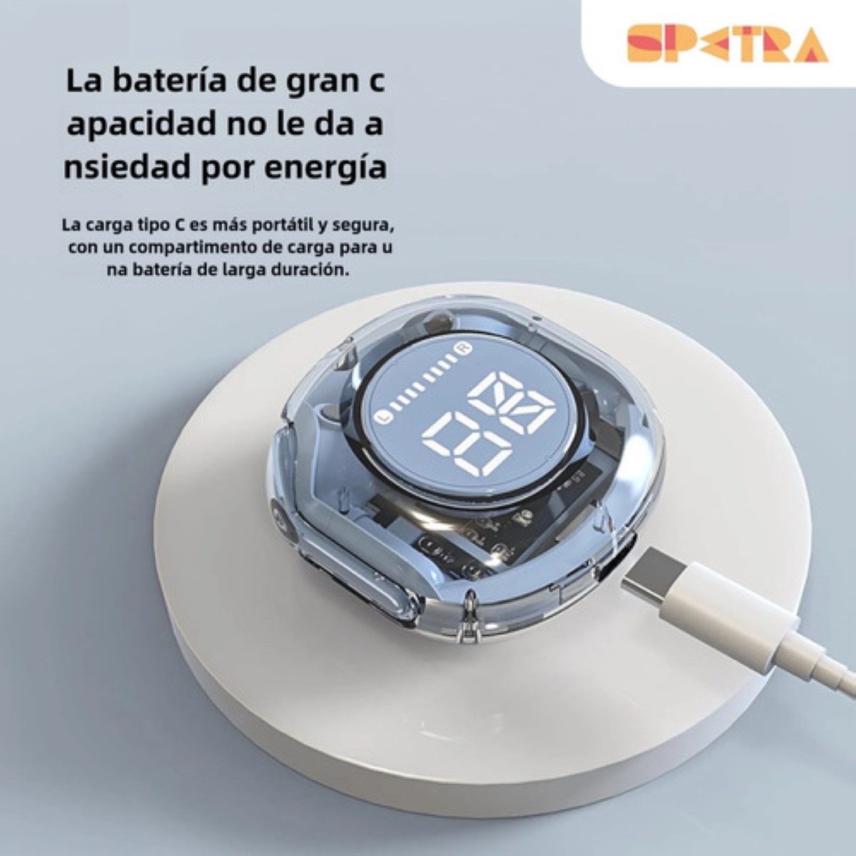 Audifonos Inalámbricos Pantalla Digital Reducción Ruido Ipx4 negro
