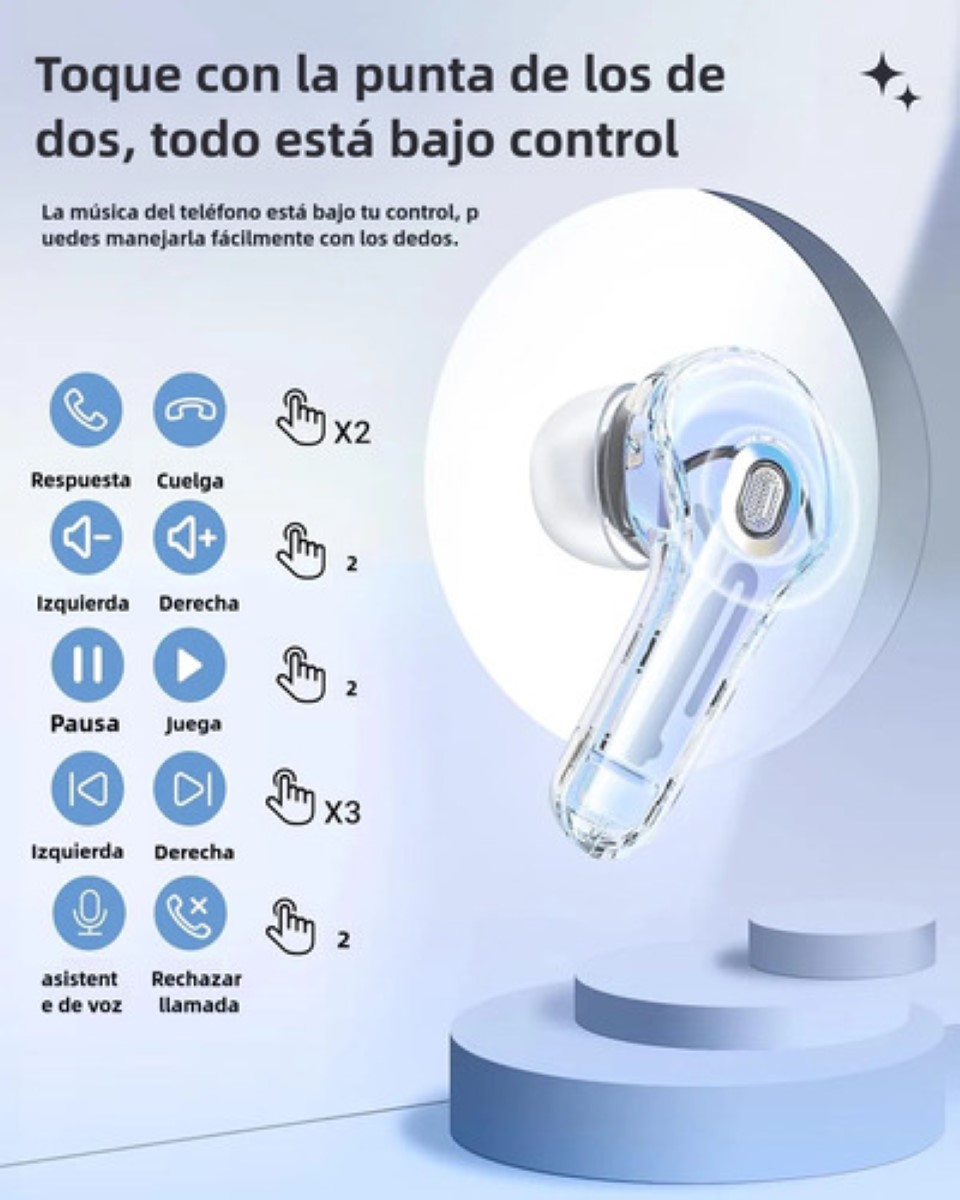 Audifonos Inalámbricos Pantalla Digital Reducción Ruido Ipx4 negro
