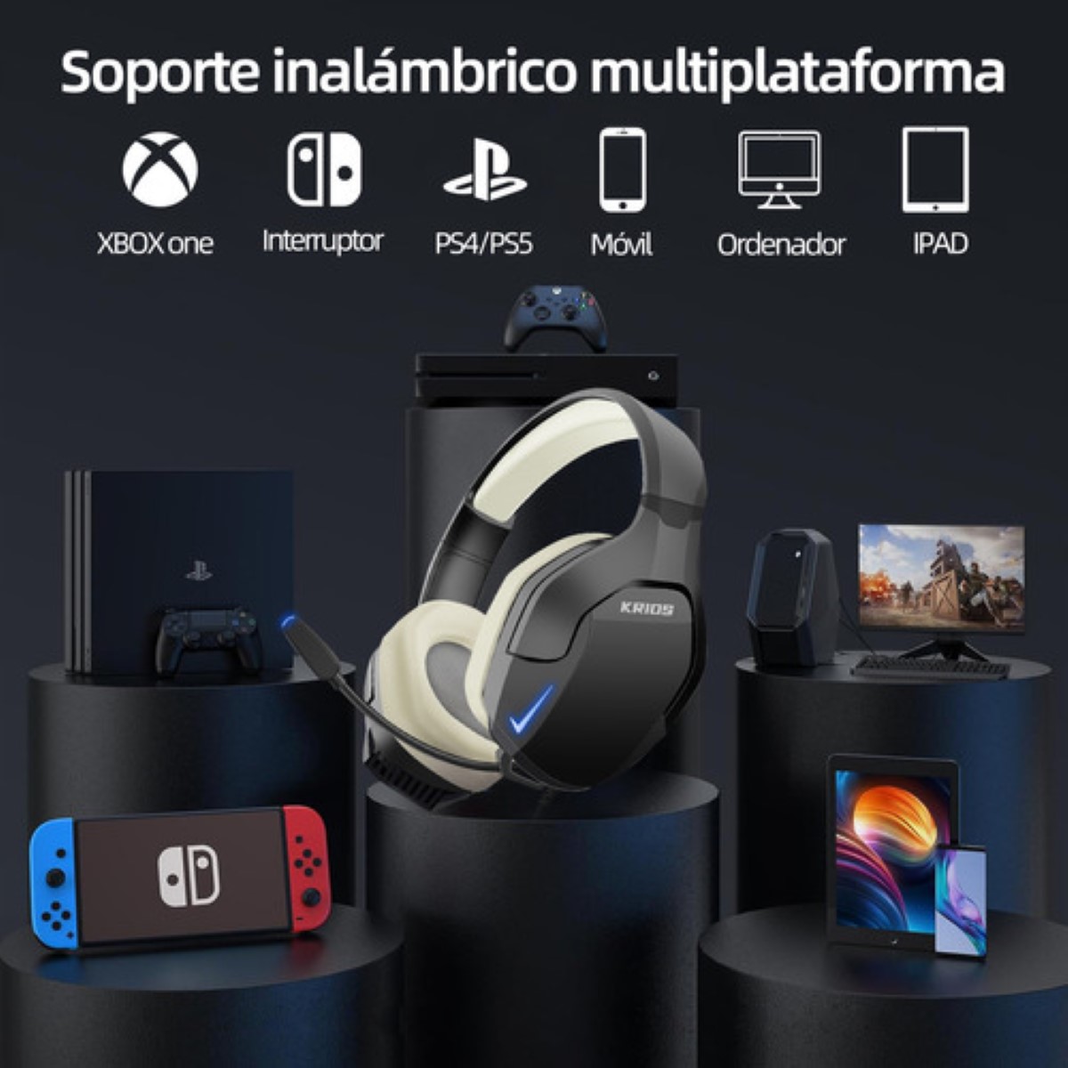 Audífonos Gamer Para Xbox Pc K10 Con Microfono y Led Rgb Color