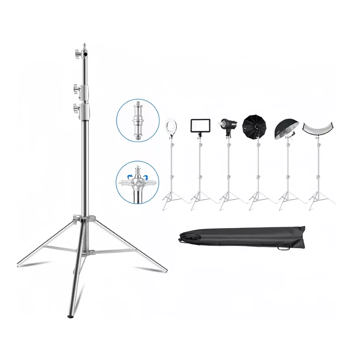 Tripie Para Luces De Estudio 2.8m 1/4&3/8 Tornillo