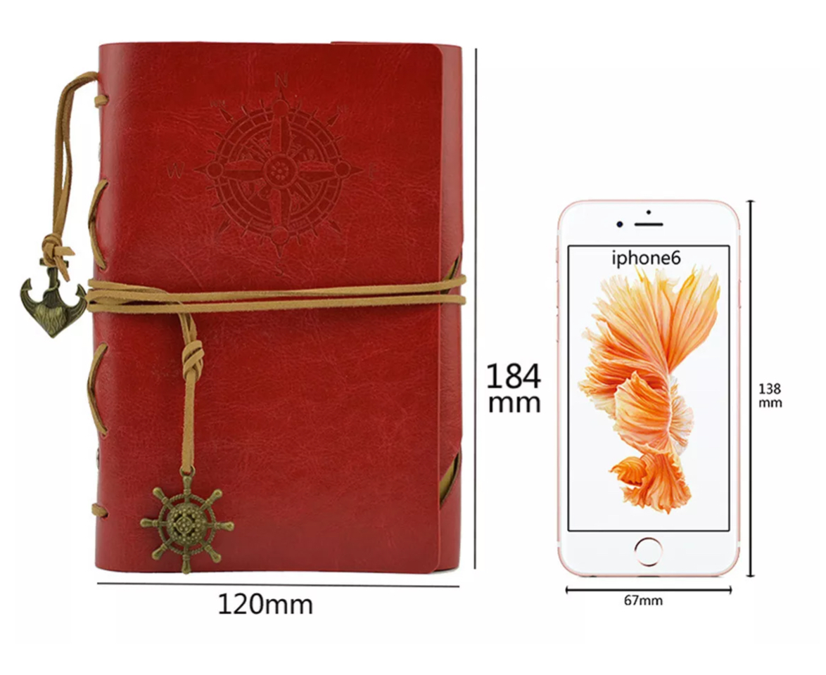 3 Cuadernos De Cuero Wünd Vintage A6,diario De Bolsillo De Viaje