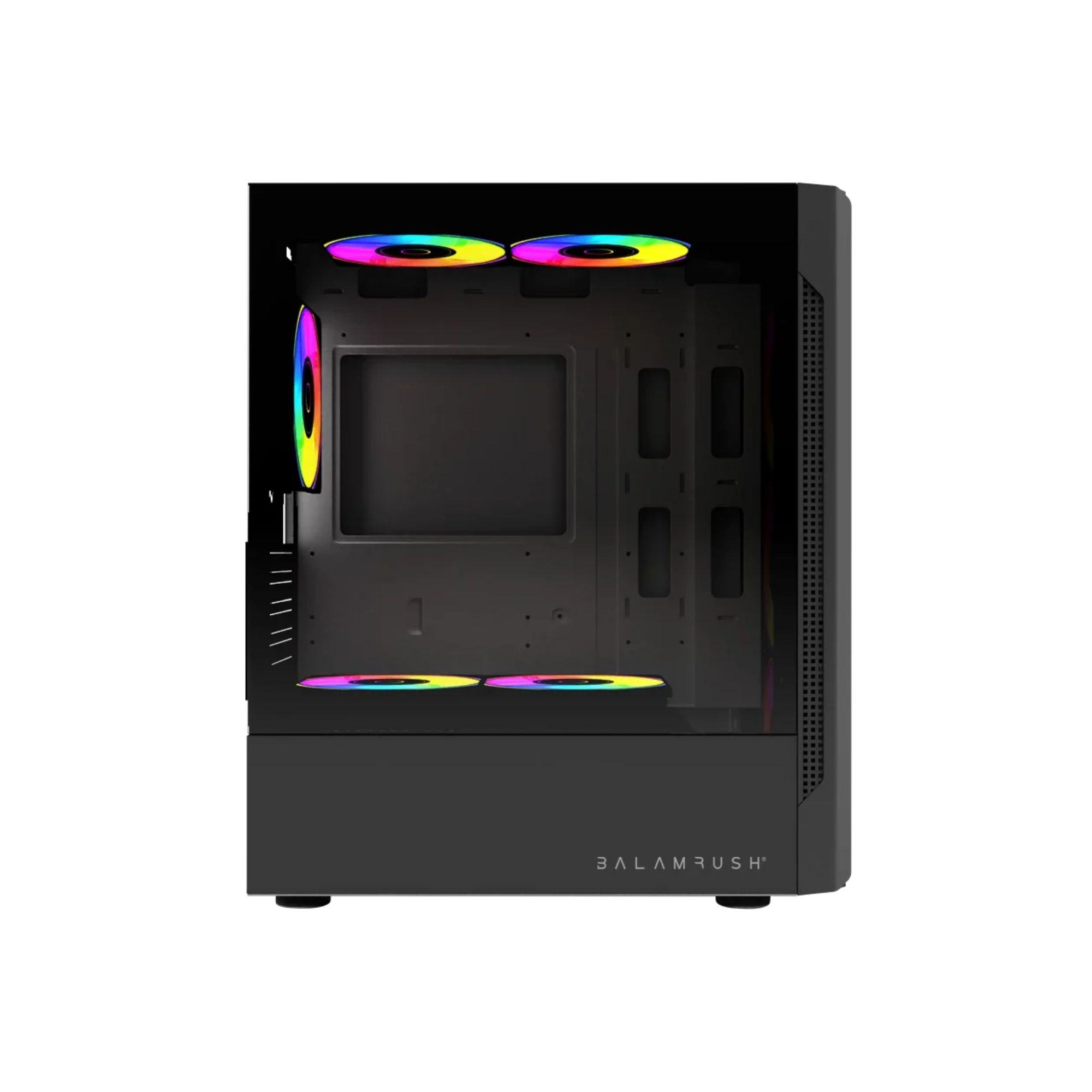 Gabinete Gamer Balam Rush Nyx GI730, Micro-ATX, Cristal Templado, incluye 3 Ventiladores RGB, sin Fuente, Negro