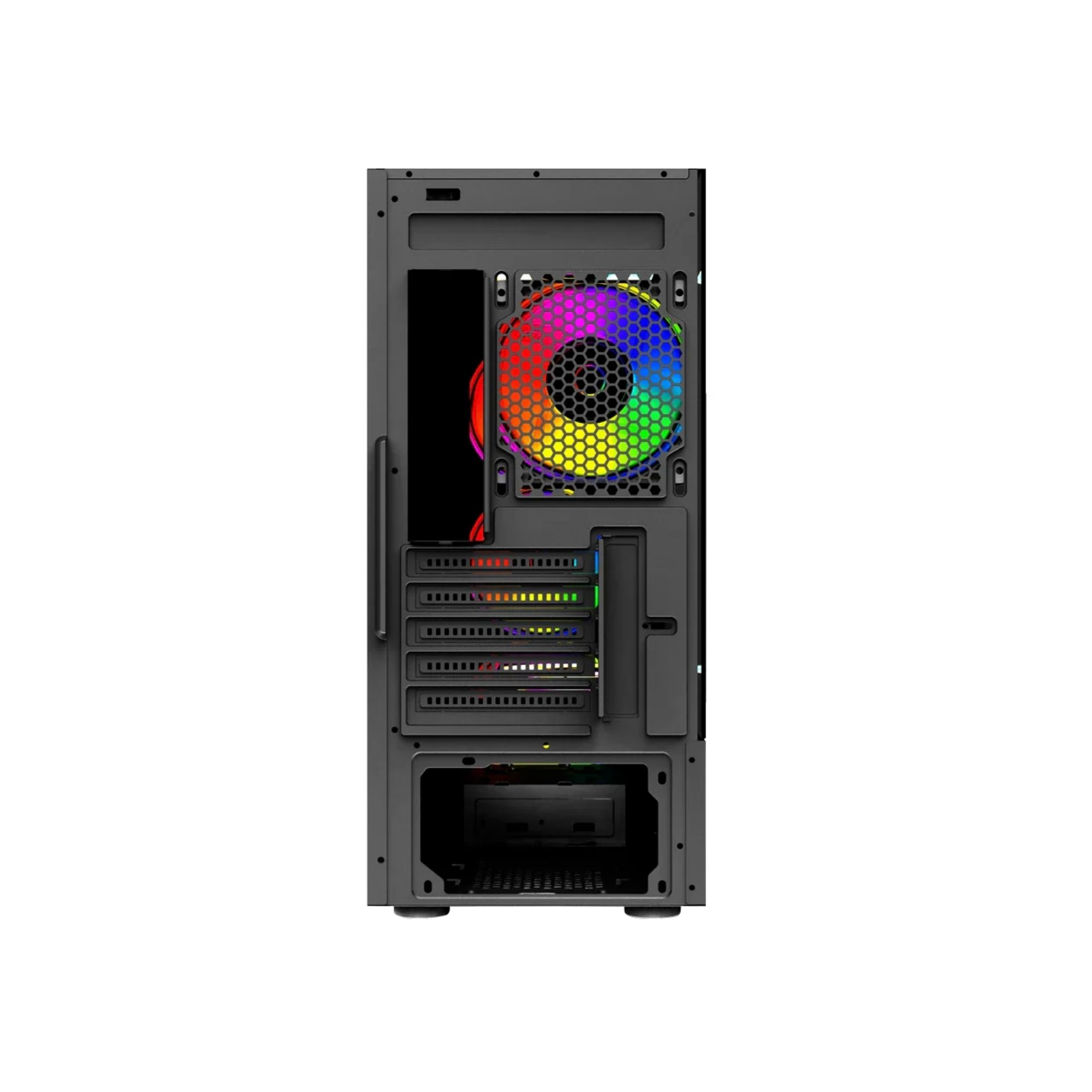 Gabinete Gamer Balam Rush Nyx GI730, Micro-ATX, Cristal Templado, incluye 3 Ventiladores RGB, sin Fuente, Negro