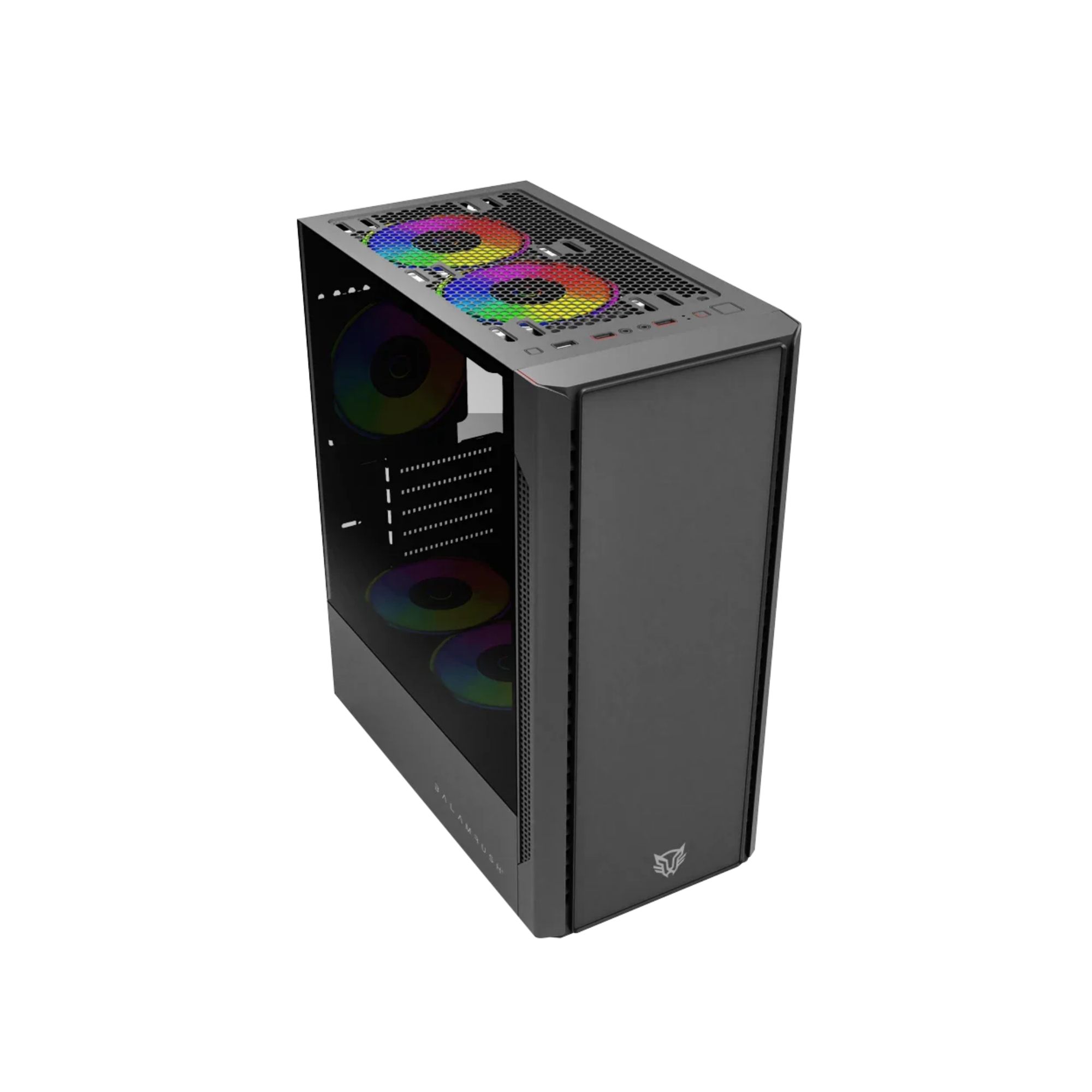 Gabinete Gamer Balam Rush Nyx GI730, Micro-ATX, Cristal Templado, incluye 3 Ventiladores RGB, sin Fuente, Negro