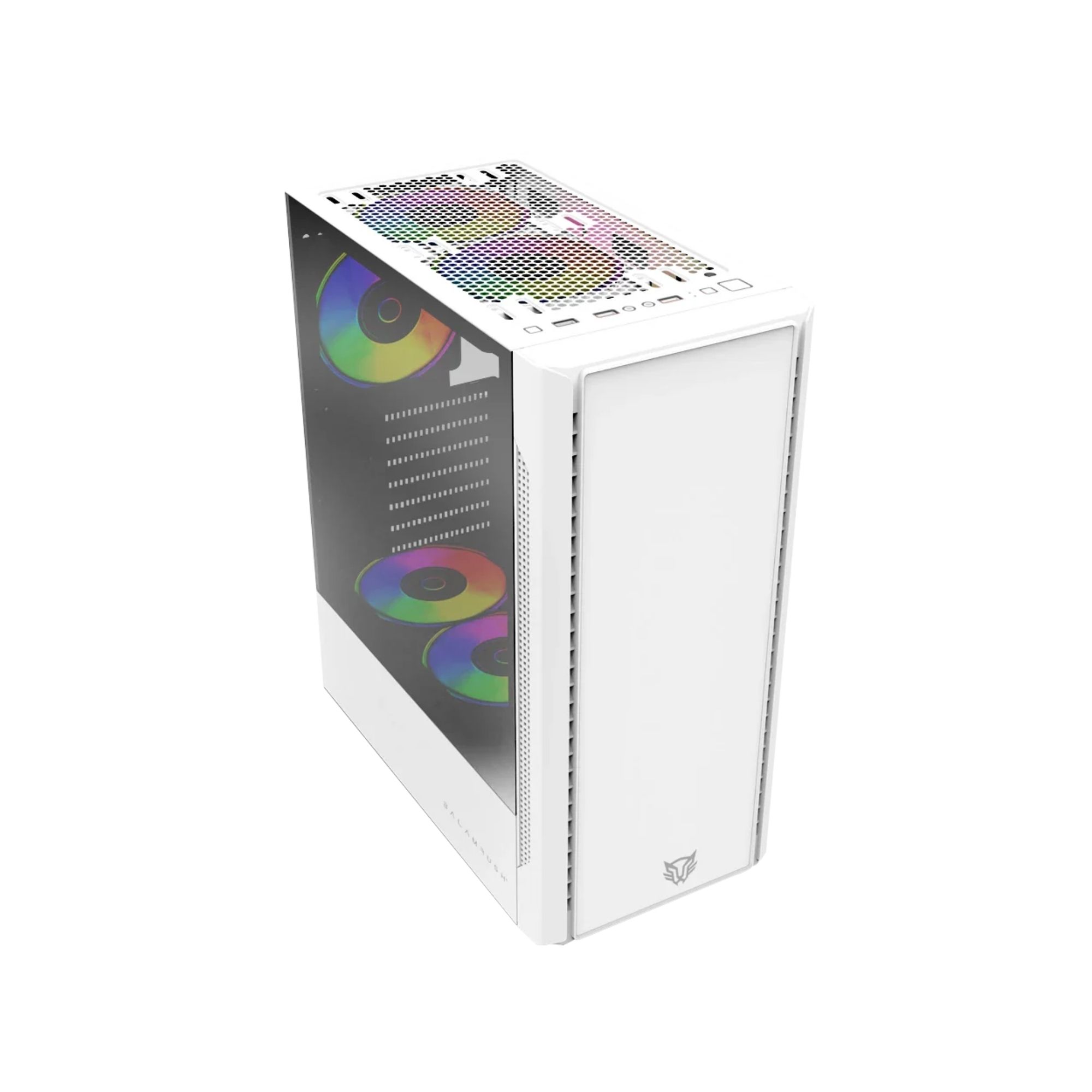 Gabinete Gamer Balam Rush Nyx GI730, Micro-ATX, Cristal Templado, incluye 3 Ventiladores RGB, sin Fuente, Blanco