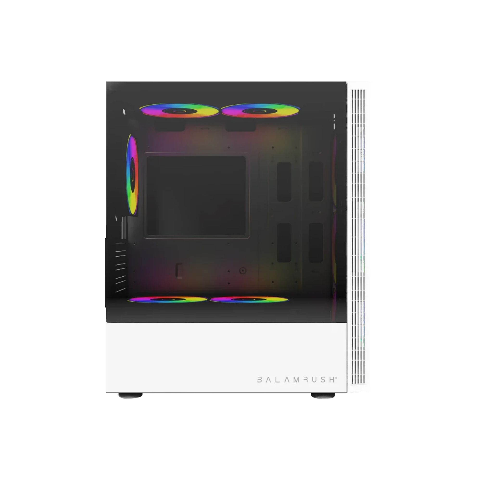 Gabinete Gamer Balam Rush Nyx GI730, Micro-ATX, Cristal Templado, incluye 3 Ventiladores RGB, sin Fuente, Blanco