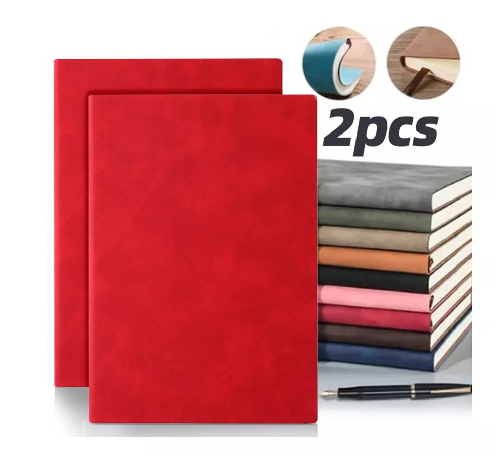 2pcs Cuaderno A5 De Boceto Y Dibujo Libreta Vintage Rojo
