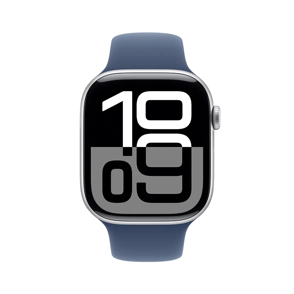 Apple Watch Serie 10 GPS De 46 MM Con Caja De Aluminio Plata Y Correa Deportiva Azul Denim  M/L