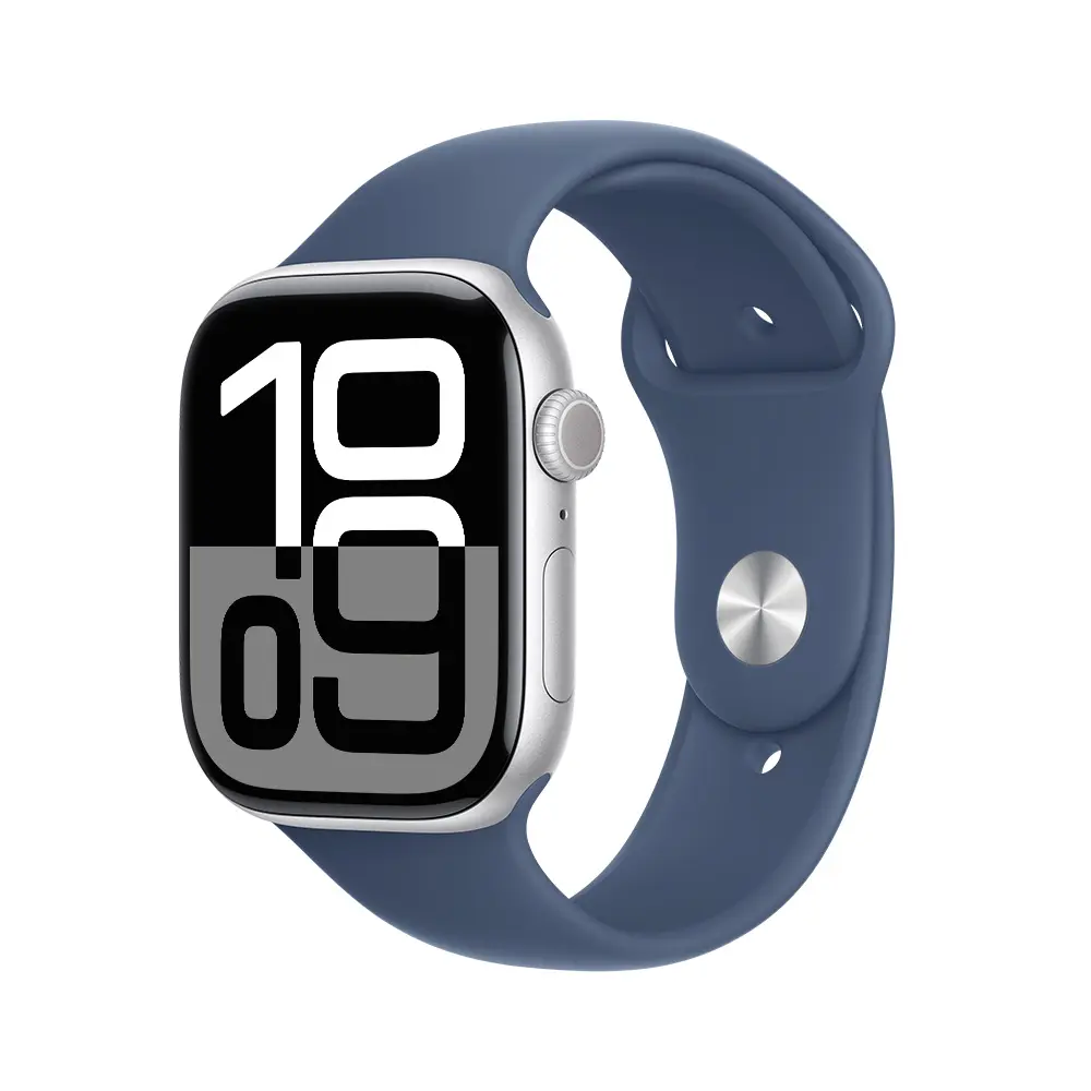 Apple Watch Serie 10 GPS De 46 MM Con Caja De Aluminio Plata Y Correa Deportiva Azul Denim  M/L