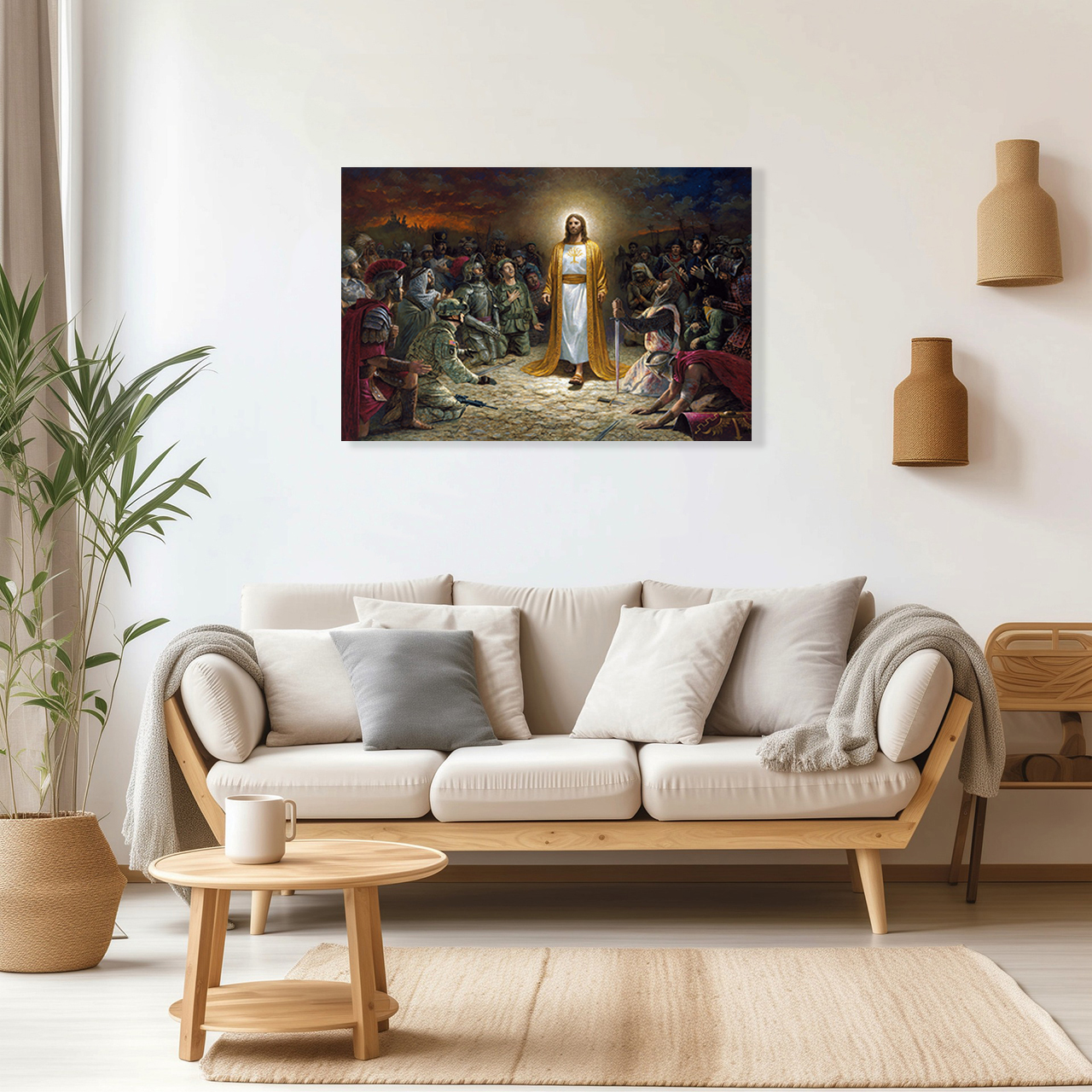 Cuadro Decorativo Religioso Jesús Enseñando Paz 135 X 90