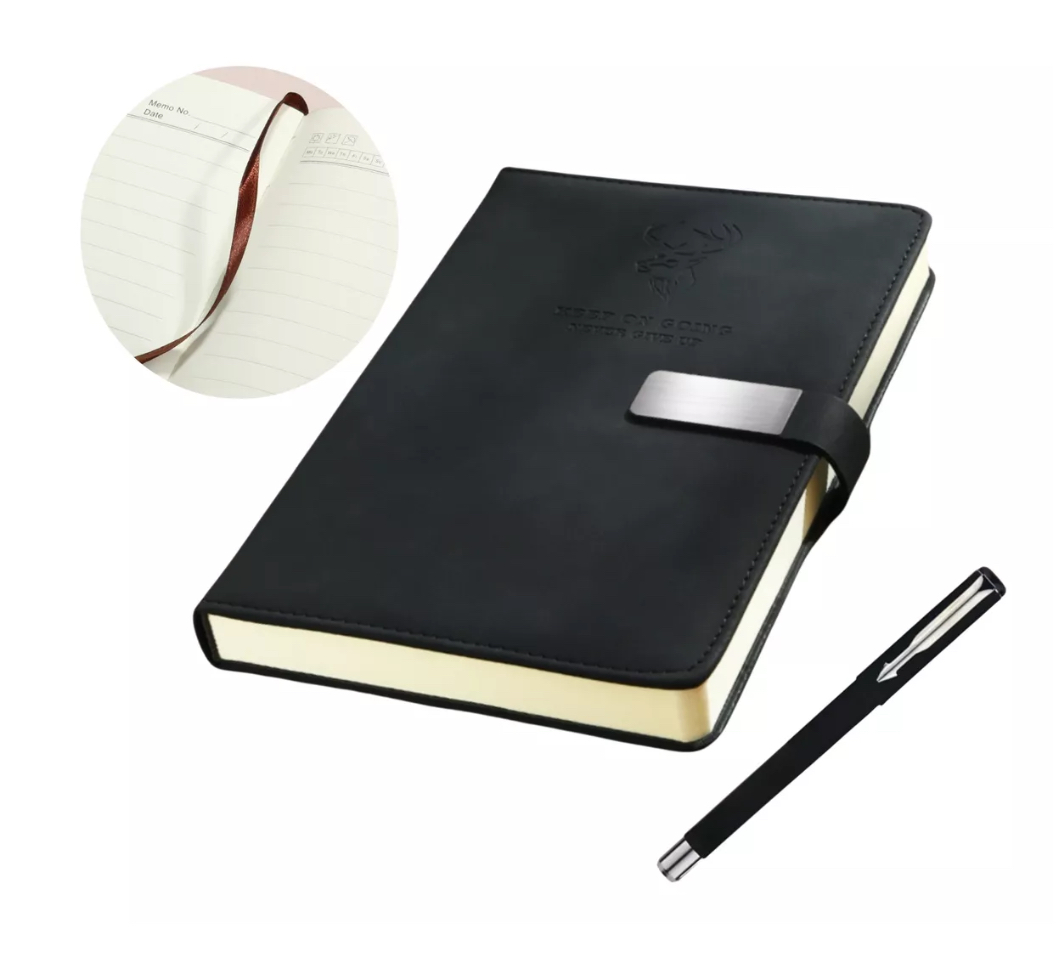 Cuaderno Forrado Tapa Dura Para Regalo Escolar, 360 Páginas Negro