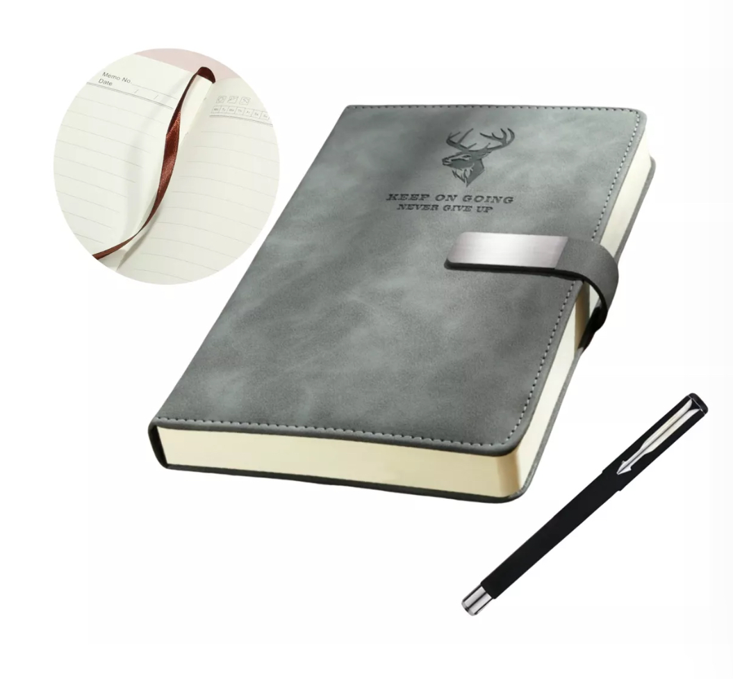 Cuaderno Forrado Tapa Dura Para Regalo Escolar, 360 Páginas Negro