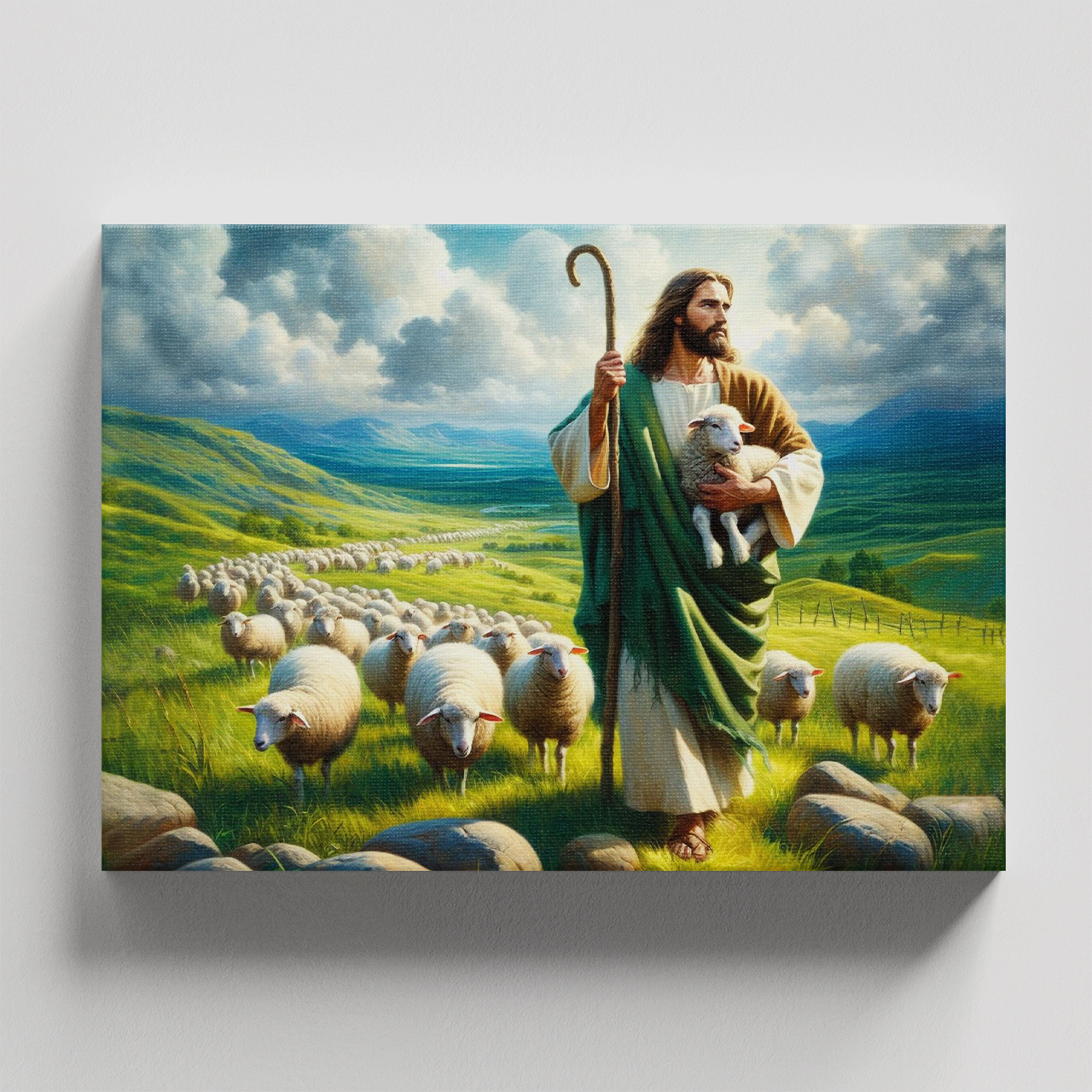 Cuadro Decorativo Religioso Jesús apacienta mis ovejas #3 120 X 80