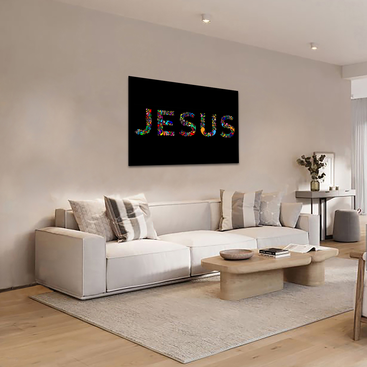 Cuadro Decorativo Religioso Jesús vitral 120 X 80