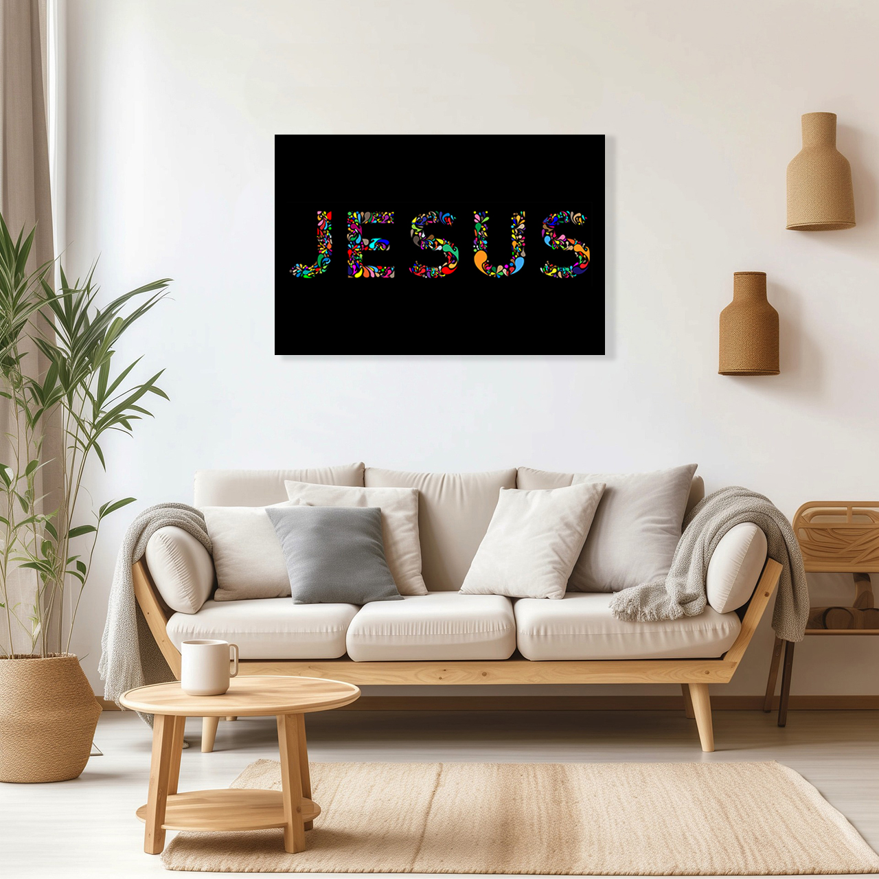 Cuadro Decorativo Religioso Jesús vitral 120 X 80