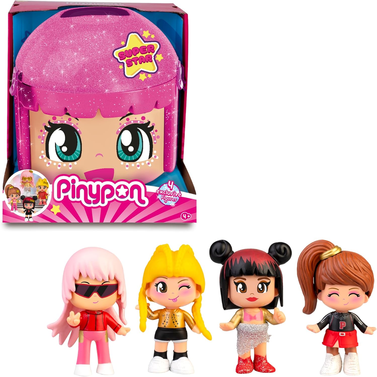 Pinypon Cabeza Super Stars Con 4 Figuras Exclusivas Famosa