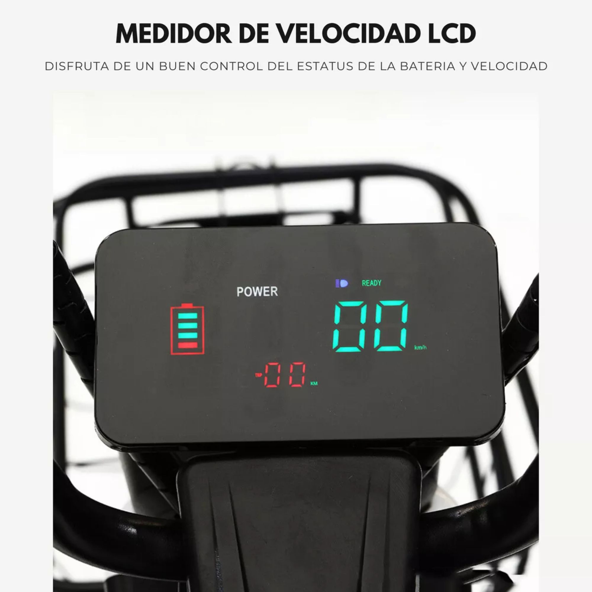 Moto Bicicleta Electrica 500w 30km/h Recargable 2 Asientos Color Negro