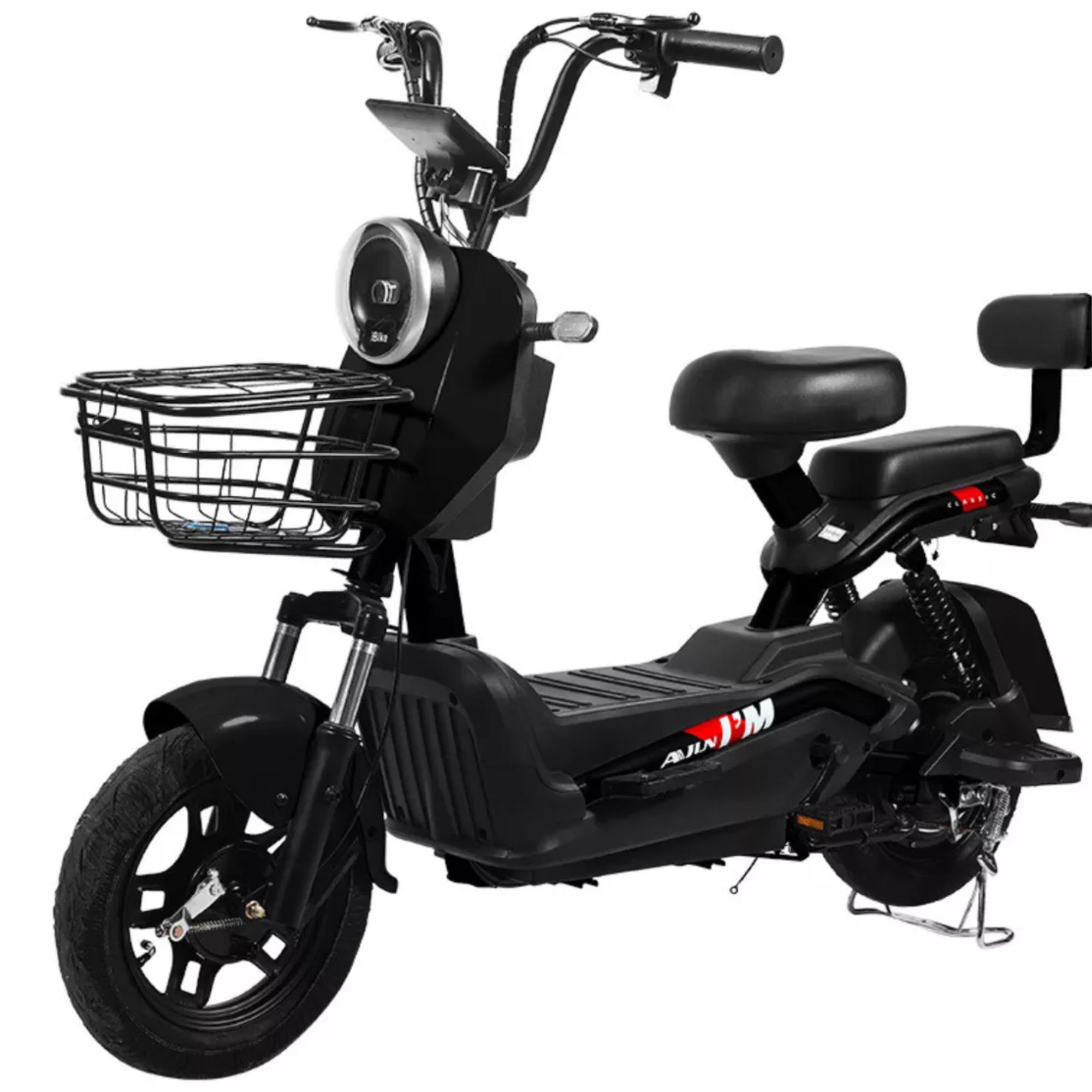 Moto Bicicleta Electrica 500w 30km/h Recargable 2 Asientos Color Negro