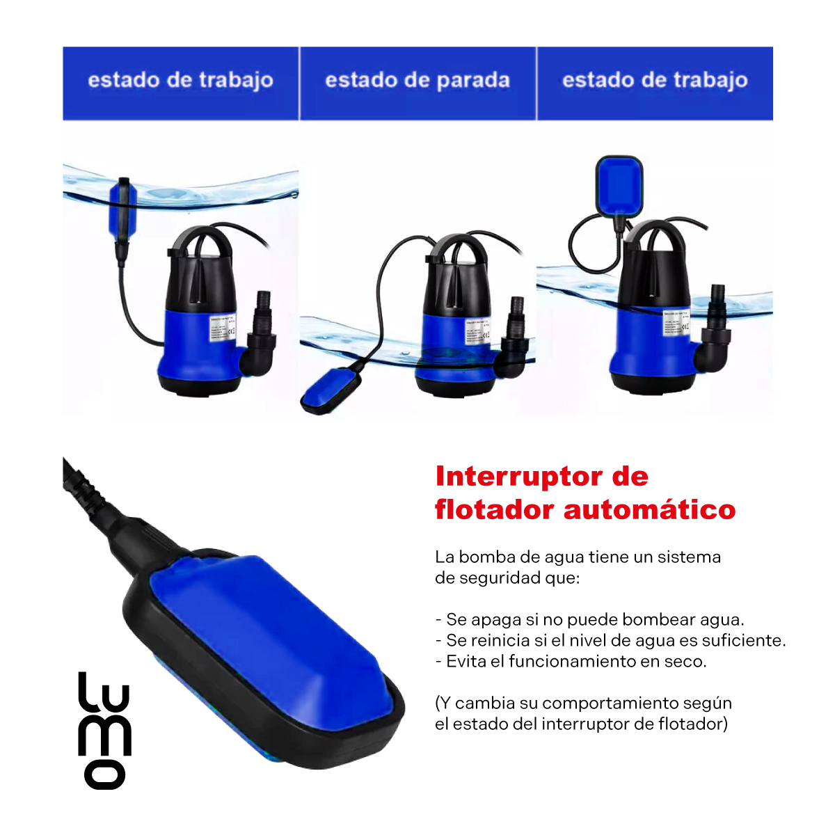 Bomba sumergible Plastica 1 HP Agua Limpia Muy Potente