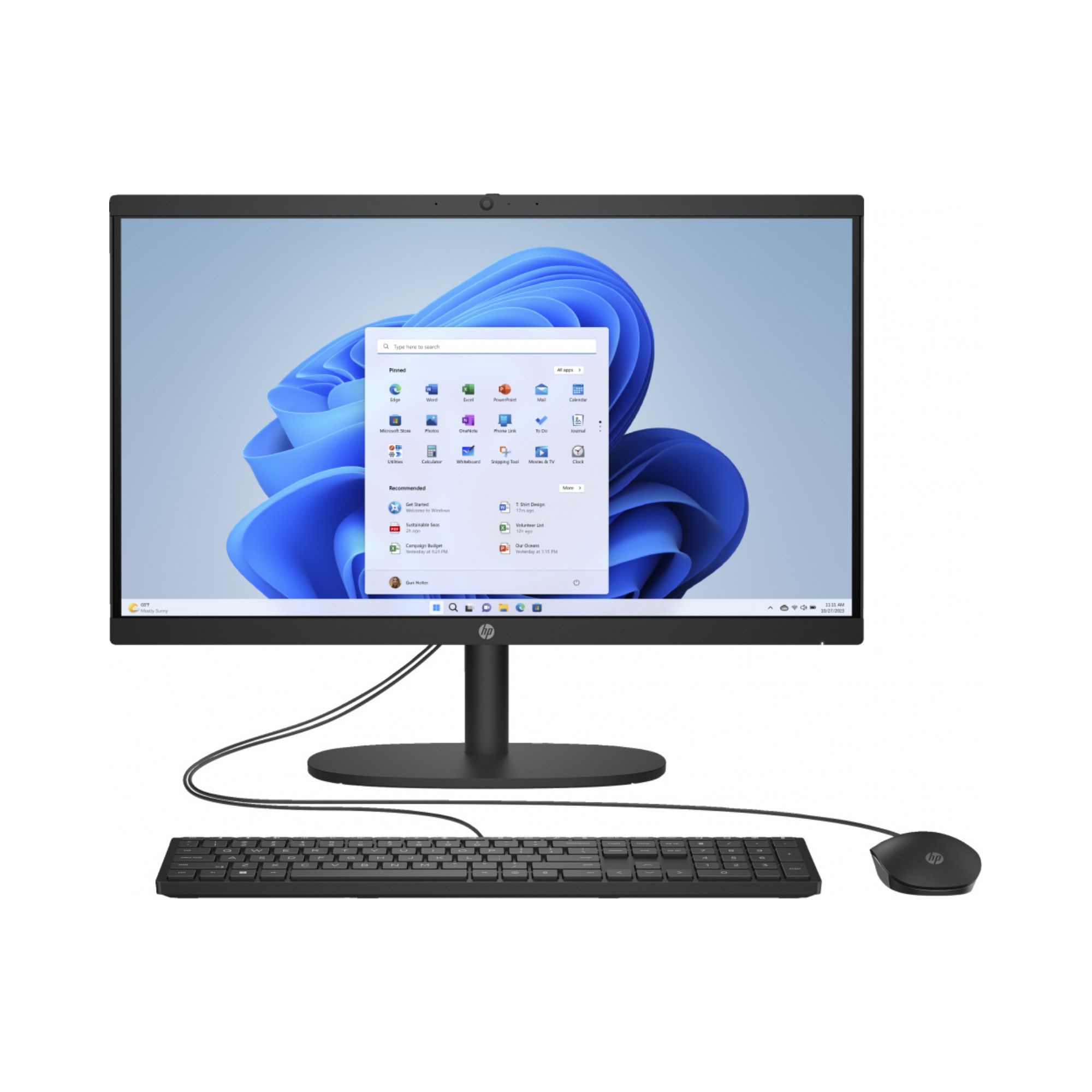 All in One HP Desktop 22-dg0009la de 21.5'', Intel Celeron N100, 8 GB RAM DDR5, 128 GB SSD NVMe, Windows 11 Home, Negro