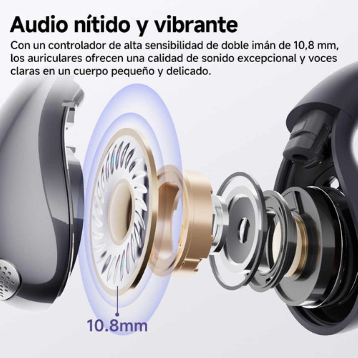 Audífonos Con Clip Para La Oreja V5.4 Lila