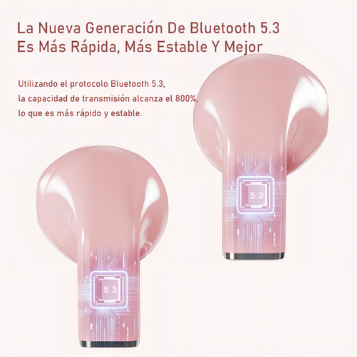 Audífonos Bmani Auriculares Bluetooth Inalámbricos corazon rosa
