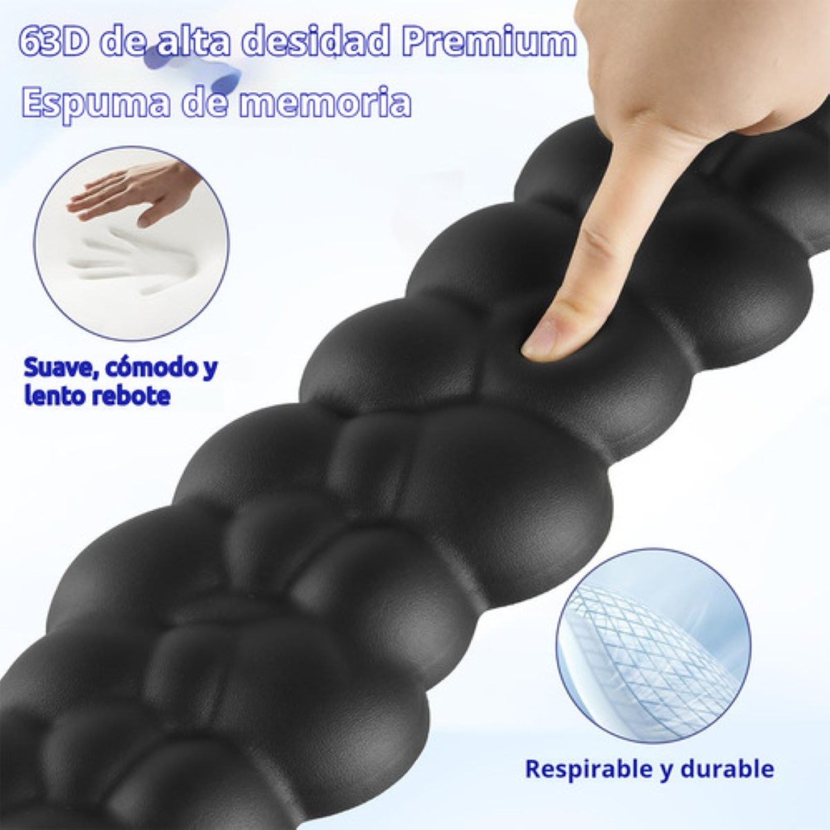 Mouse Pad Ergonómico Set Para Juego De Para Ratón Y Teclado NEGRO
