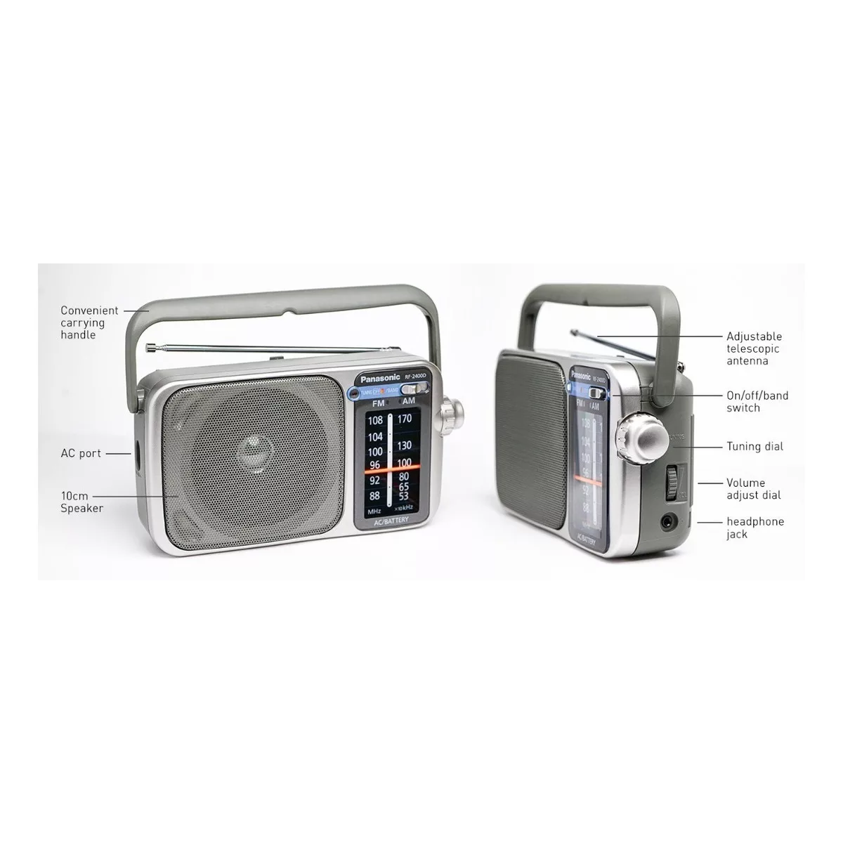 Radio Portatil Rf-2400 Am/fm Pilas O Corriente