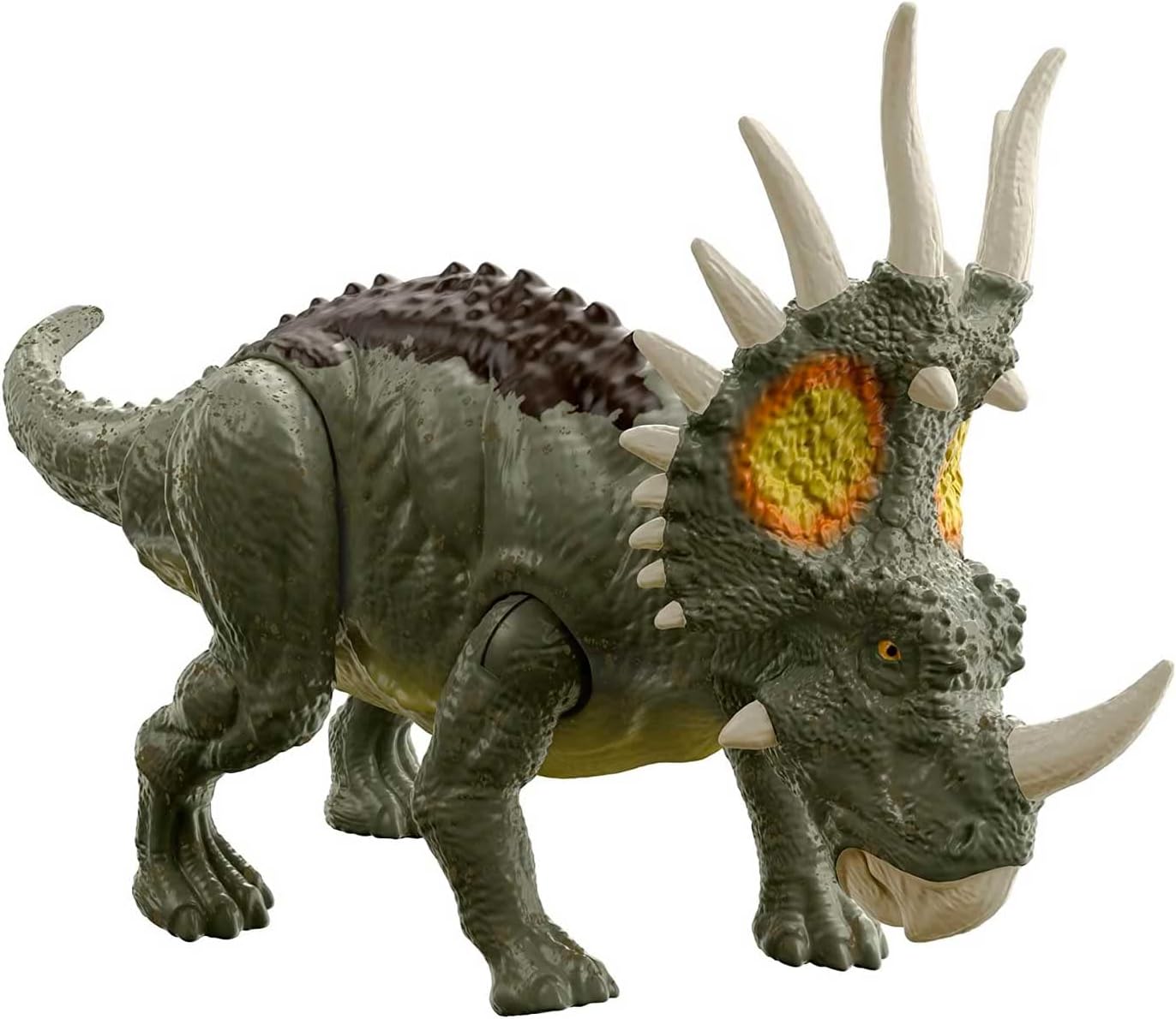 Styracosaurus Jurassic World Fierce Force Campo Cretácico Dinosaurio Strike Motion Figura de acción Mattel