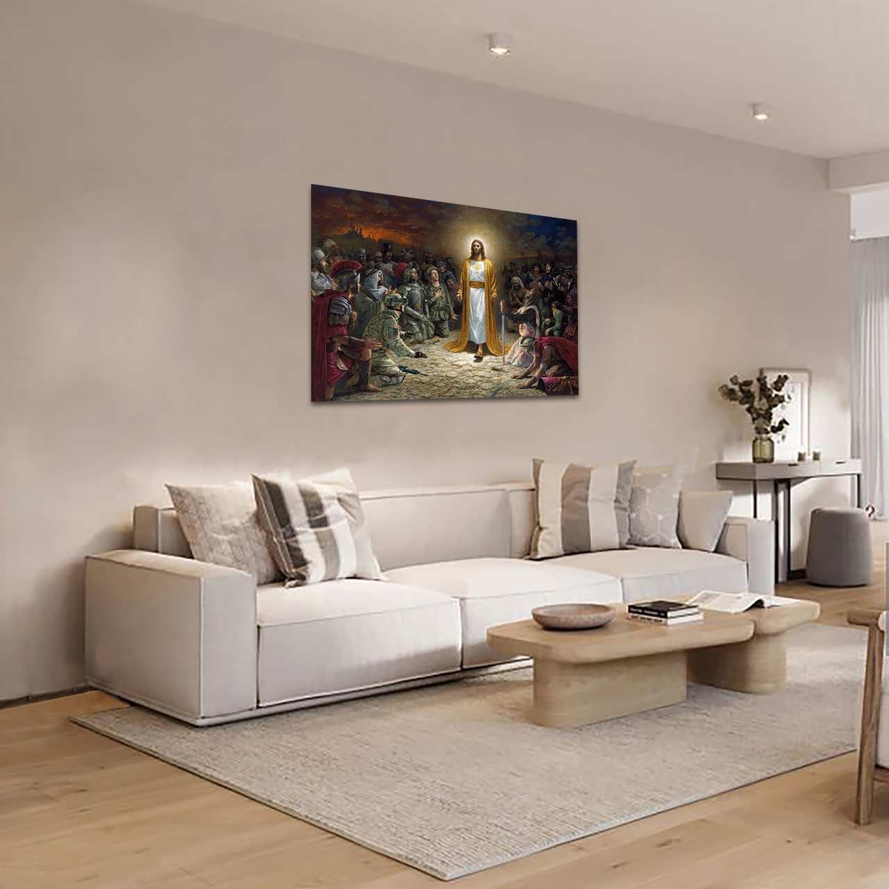 Cuadro Decorativo Religioso Jesús Enseñando Paz 90 X 60