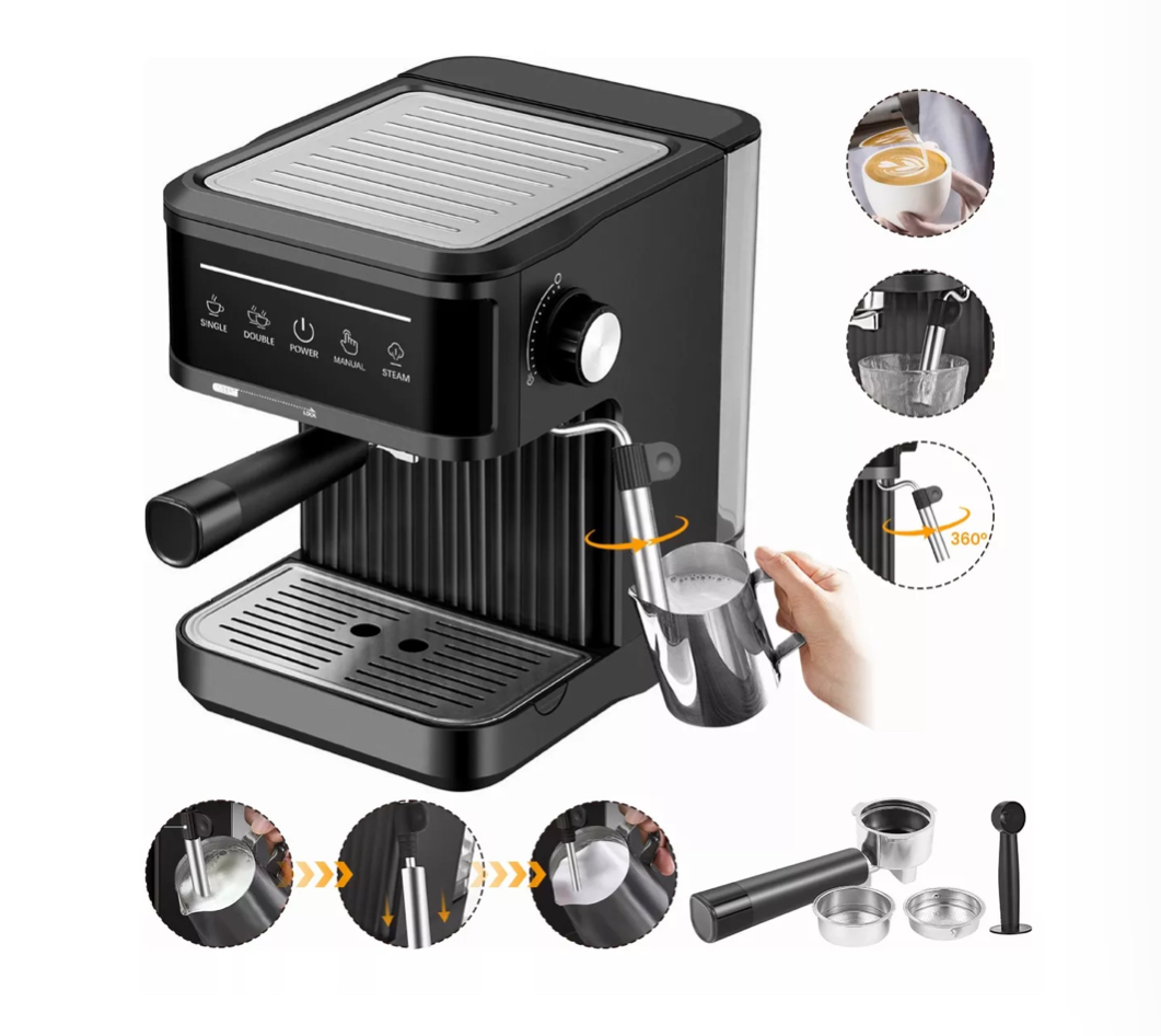 Kit Cafeteras Expreso Electrica Máquina De Café 20bar 1.8l