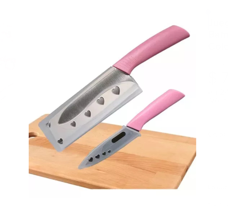 Juego De 4 Tablas Para Picar De Bambu Con 2 Cuchillos Chef Color Madera Natural