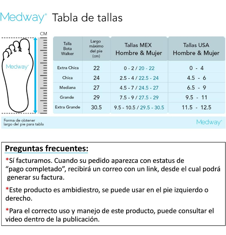 Bota ortopedica tipo walker neumática