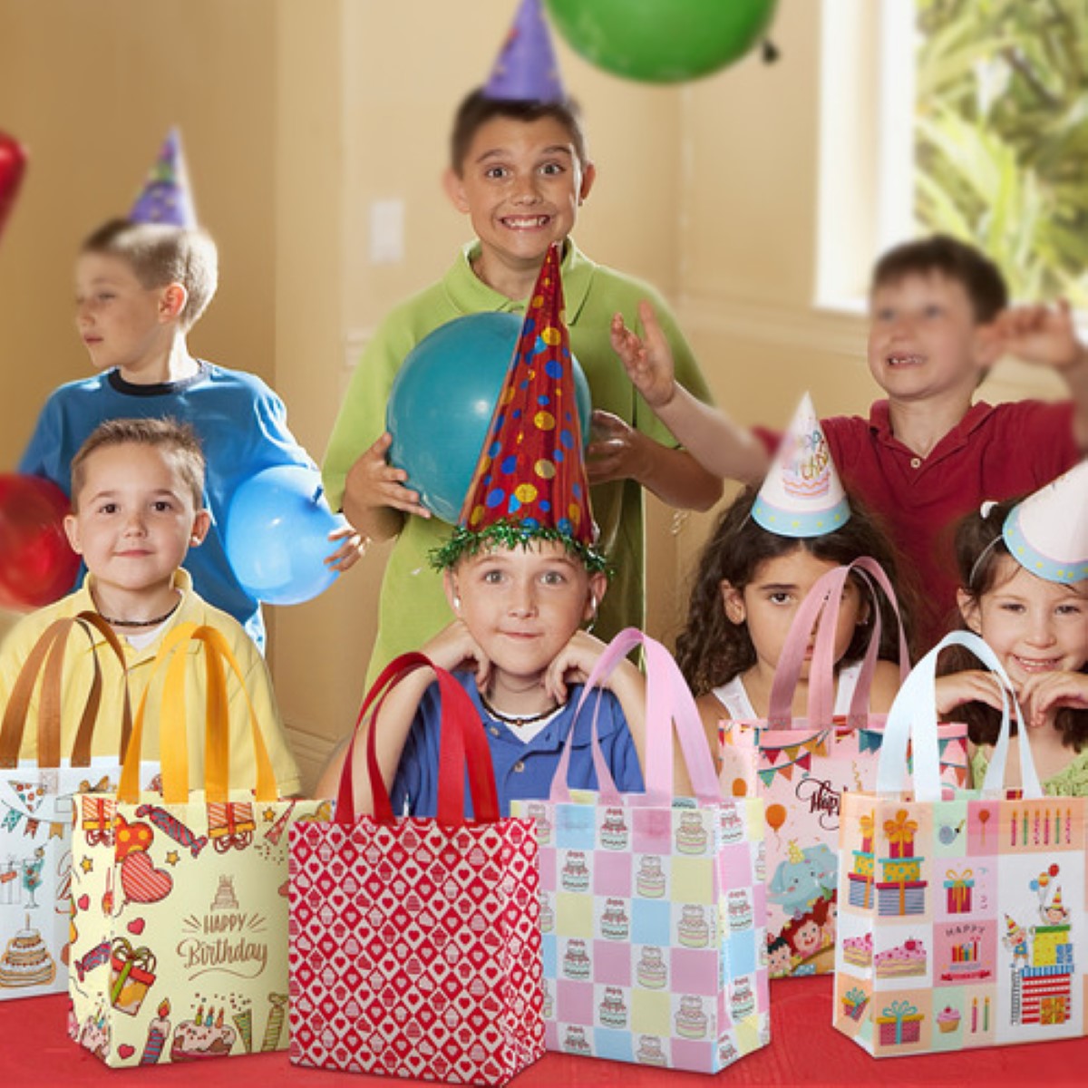 24 Bolsas Para Regalos De Fiesta De Cumpleaños Para Niños COLORES