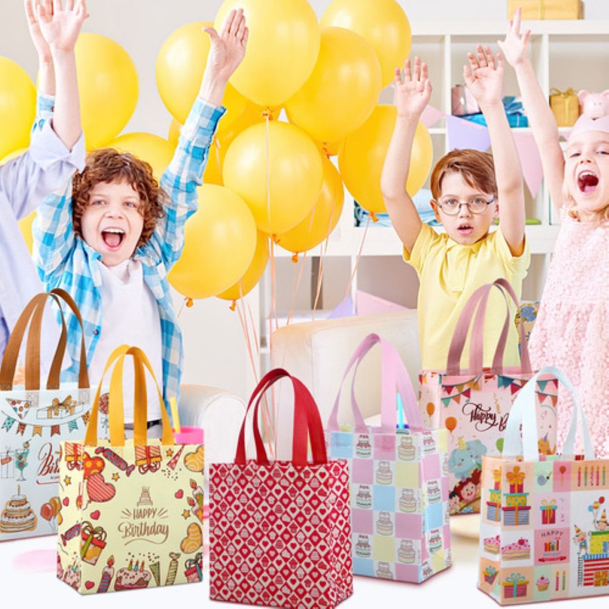 24 Bolsas Para Regalos De Fiesta De Cumpleaños Para Niños COLORES
