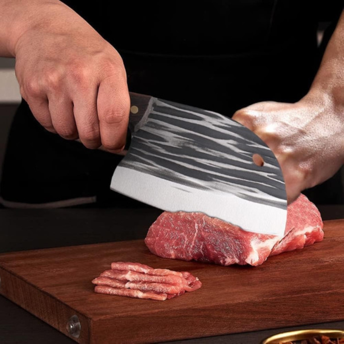 Cuchillo De Corte Pesado De Hueso Cuchillo De Carnicero Negro