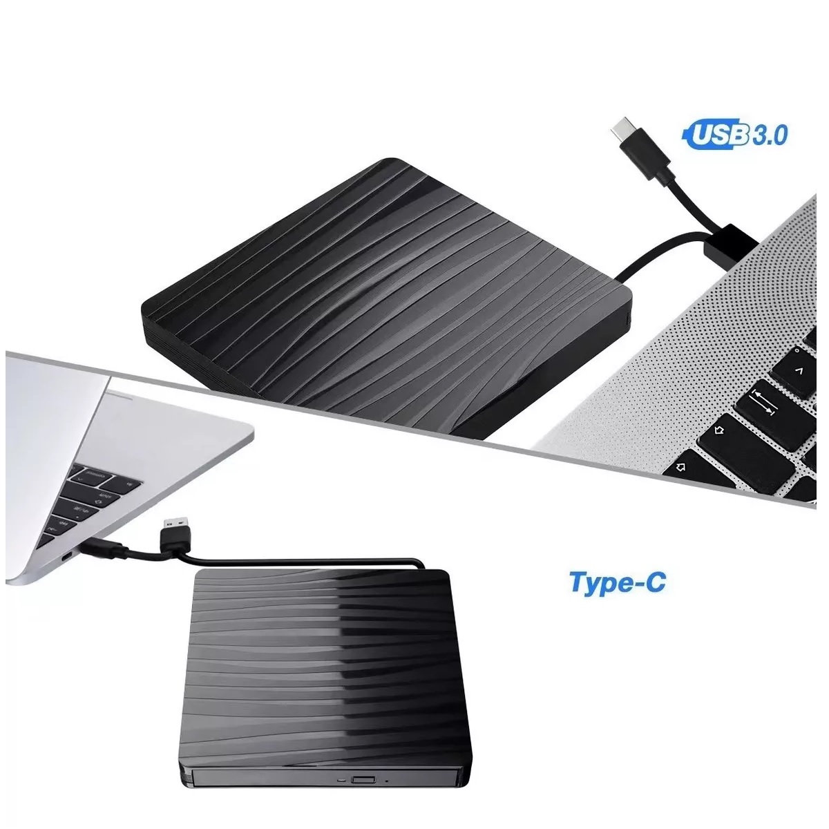 Lectora Dvd Y Cd Externo Quemador Discos Usb3.0 Grabadora