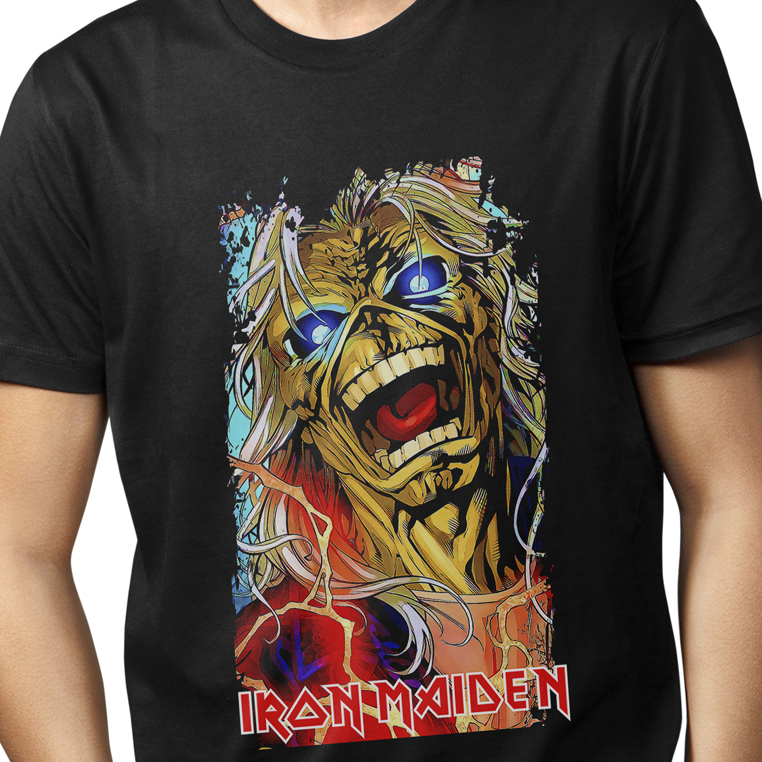 Playera para hombre Iron Maiden: Eddie en Llamas XOLO