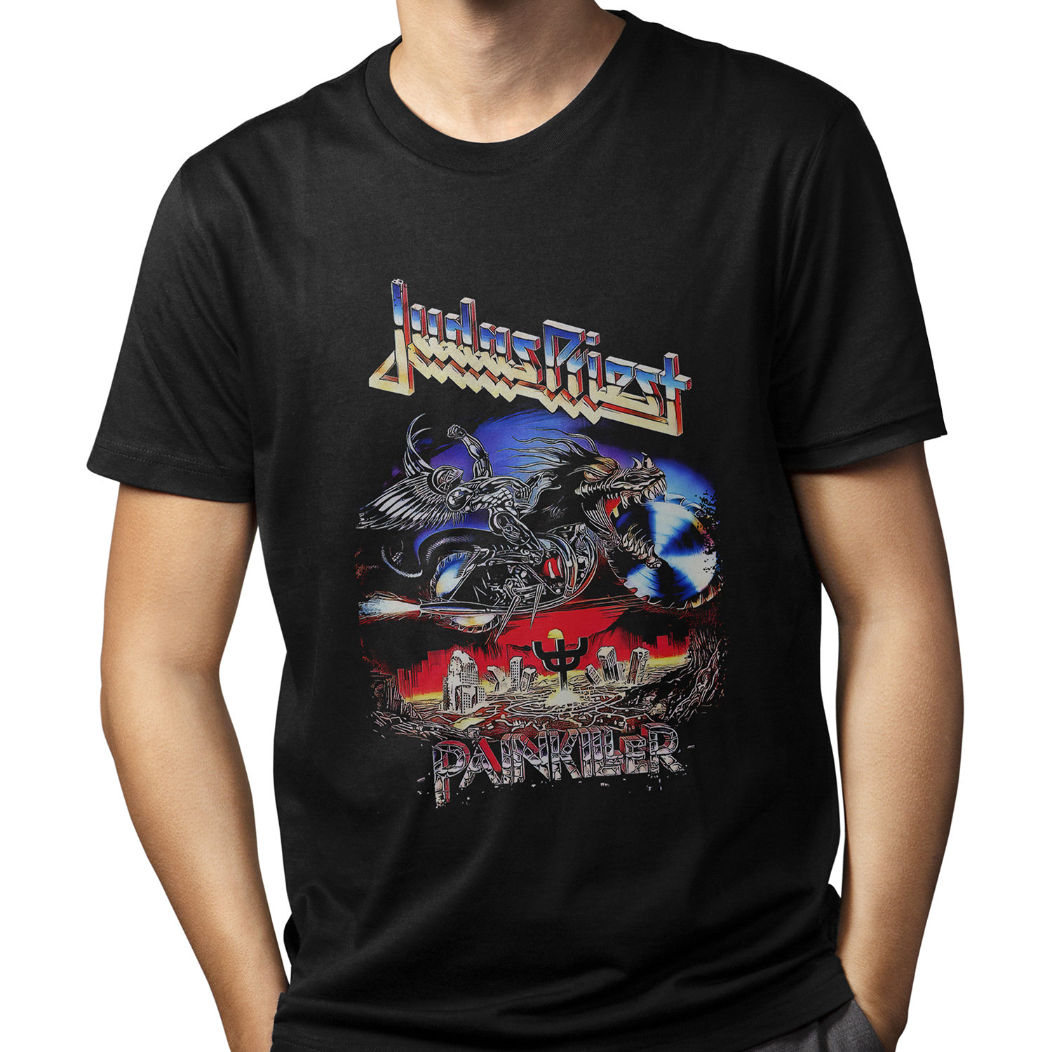 Playera para hombre Judas Priest: Painkiller Legendaria Banda Metal XOLO