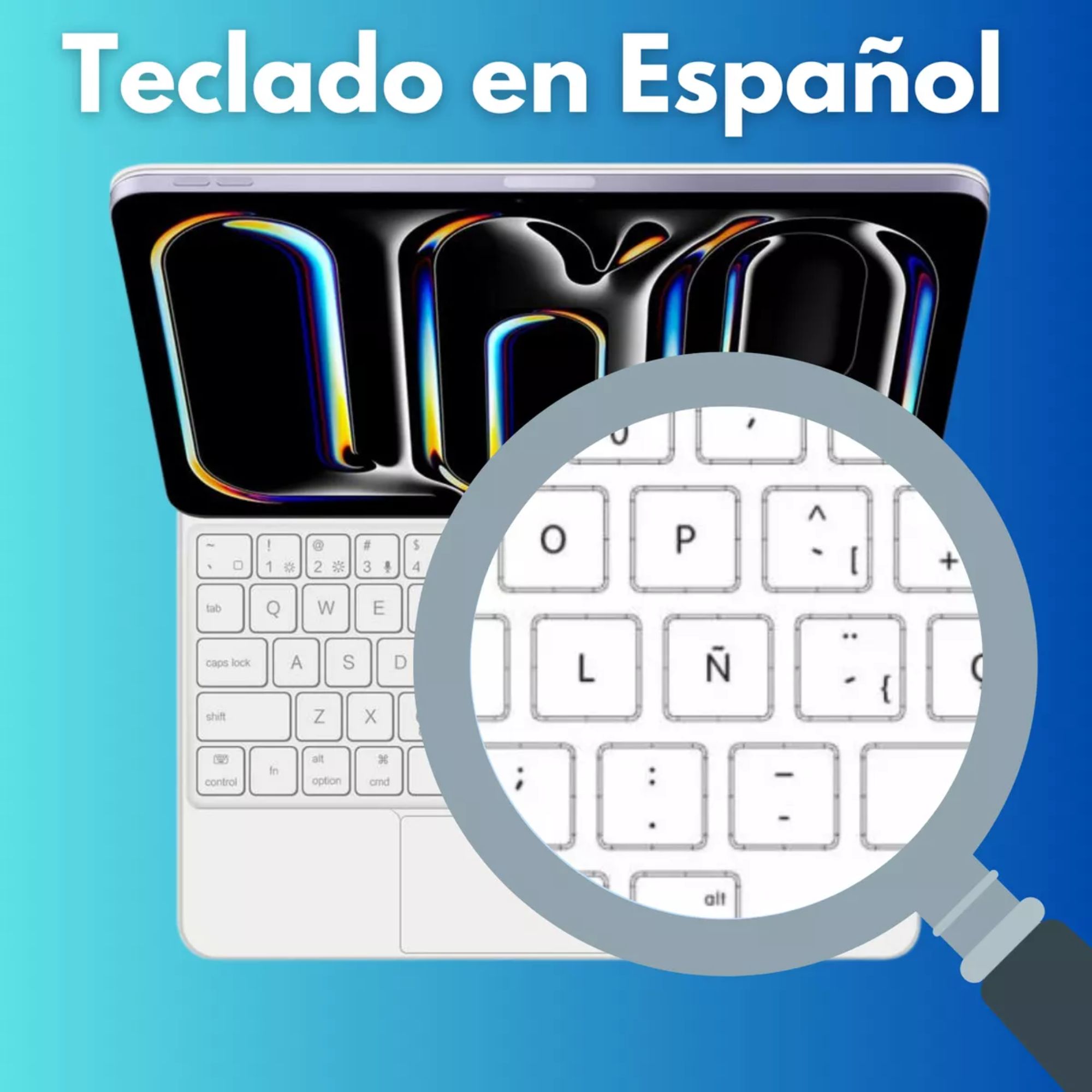 Funda Magic Keyboard Para iPad Pro 13 M4 Teclado Español Color Blanco