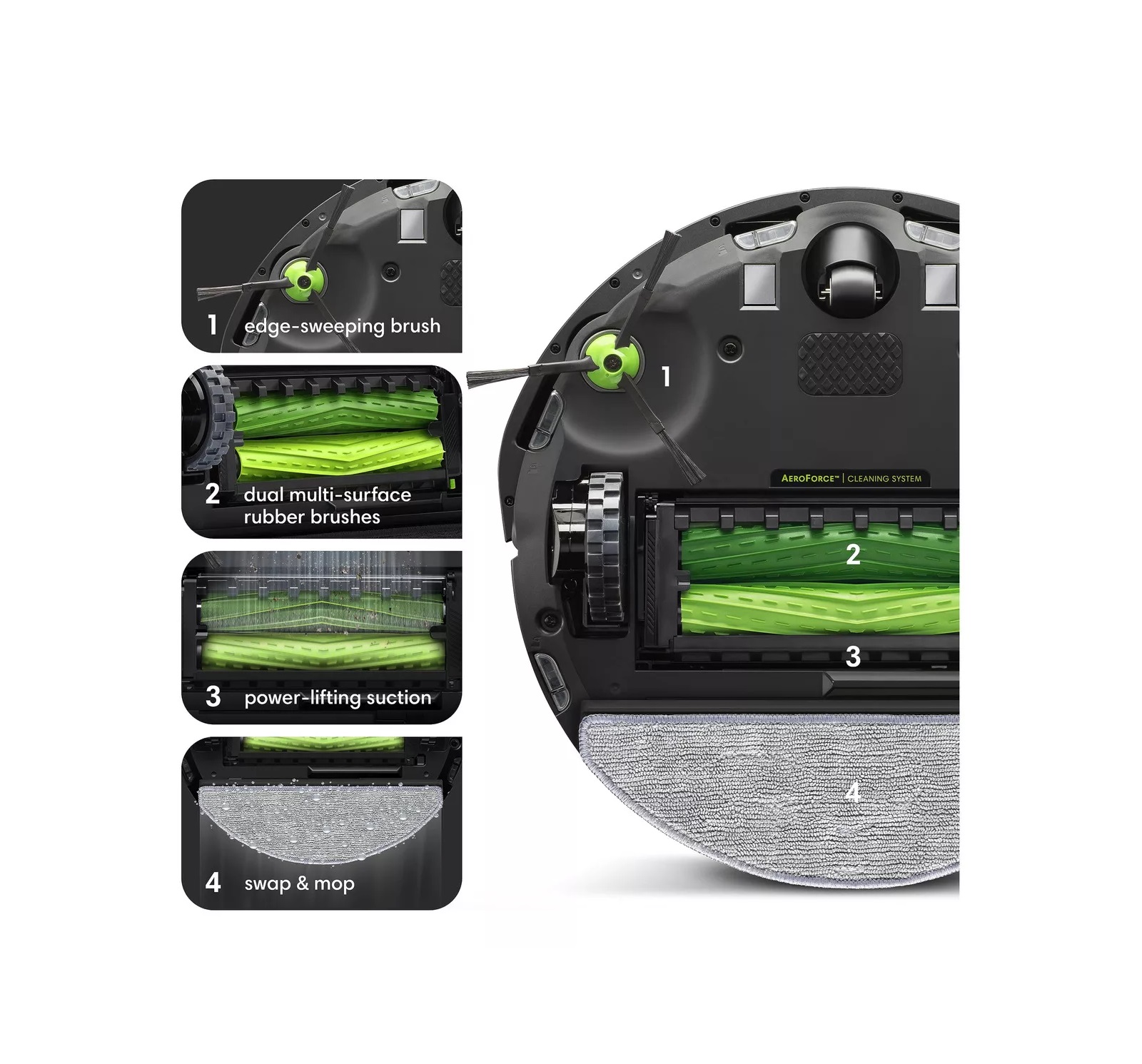 Robot Inteligente IROBOT Aspirador y Fregadora Roomba Combo i5 Color Gris