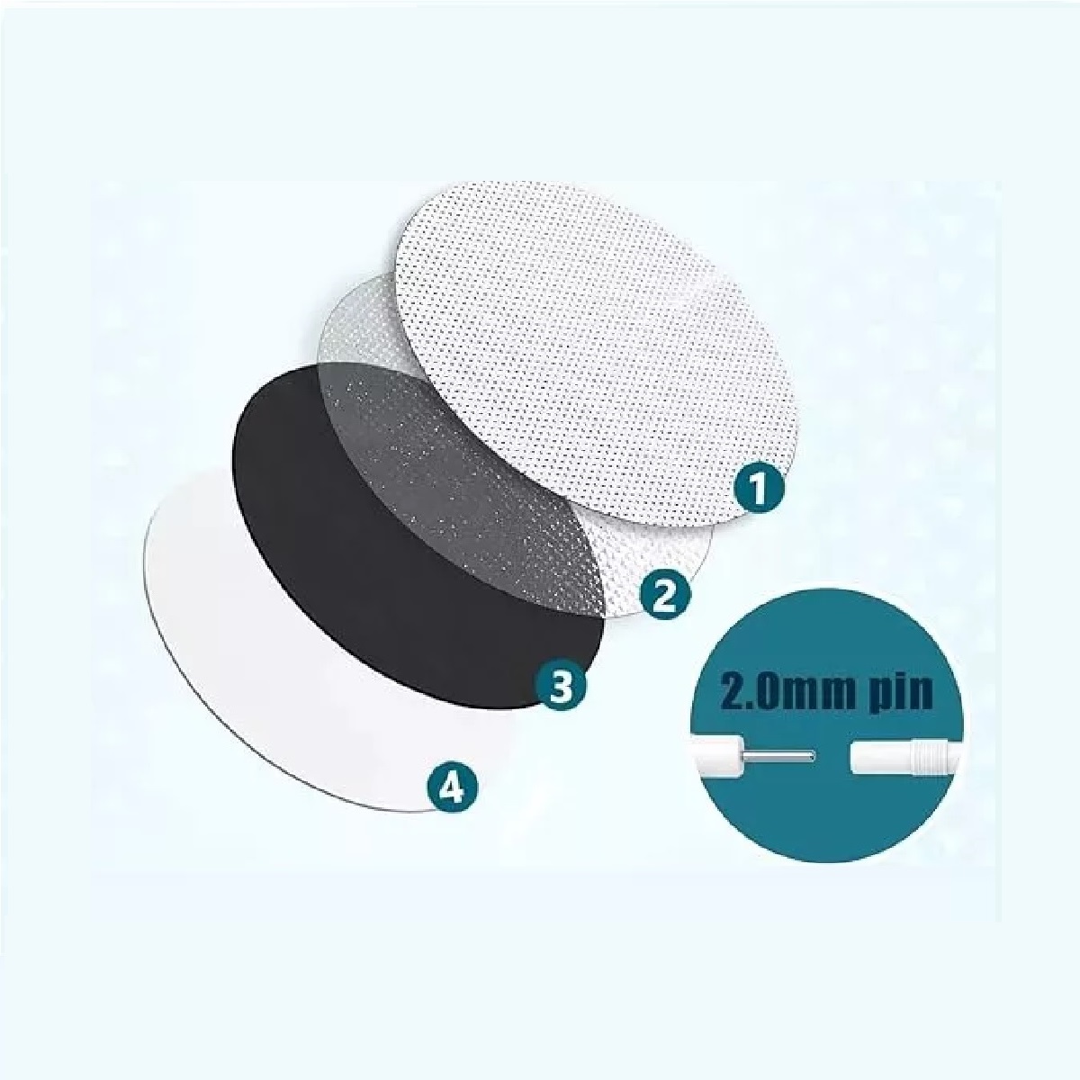 Electrodos 3cm Faciales Fisioterapia Tens Ems 50 Pzas