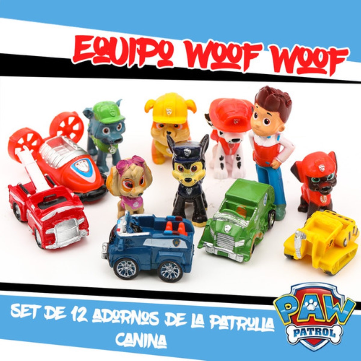 Juego De Paw Patrol Para Niños 12 Pcs Decoración De Tartas colores