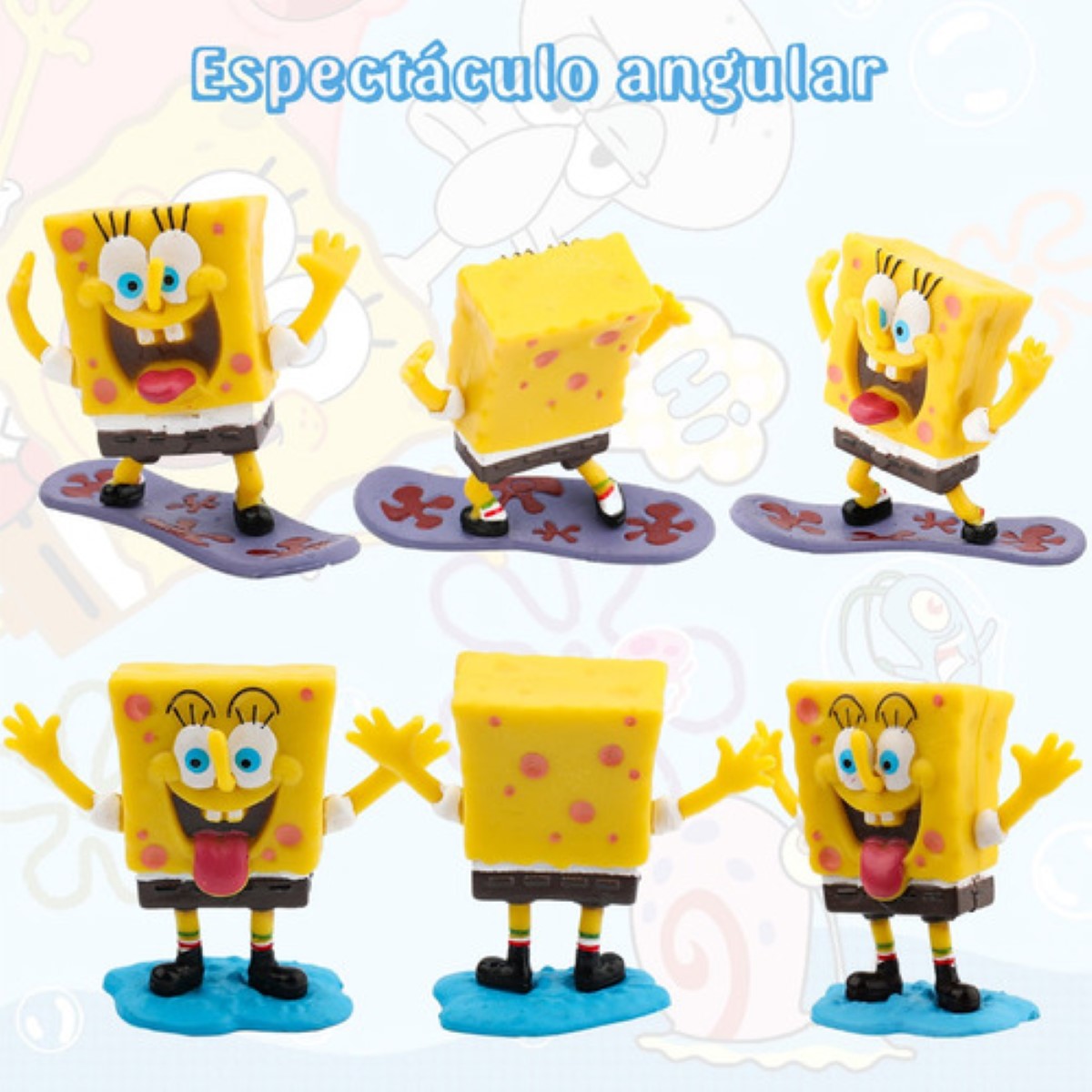 Figuras de Juguete para Niños Sponge Bob Colección 8 Piezas colores
