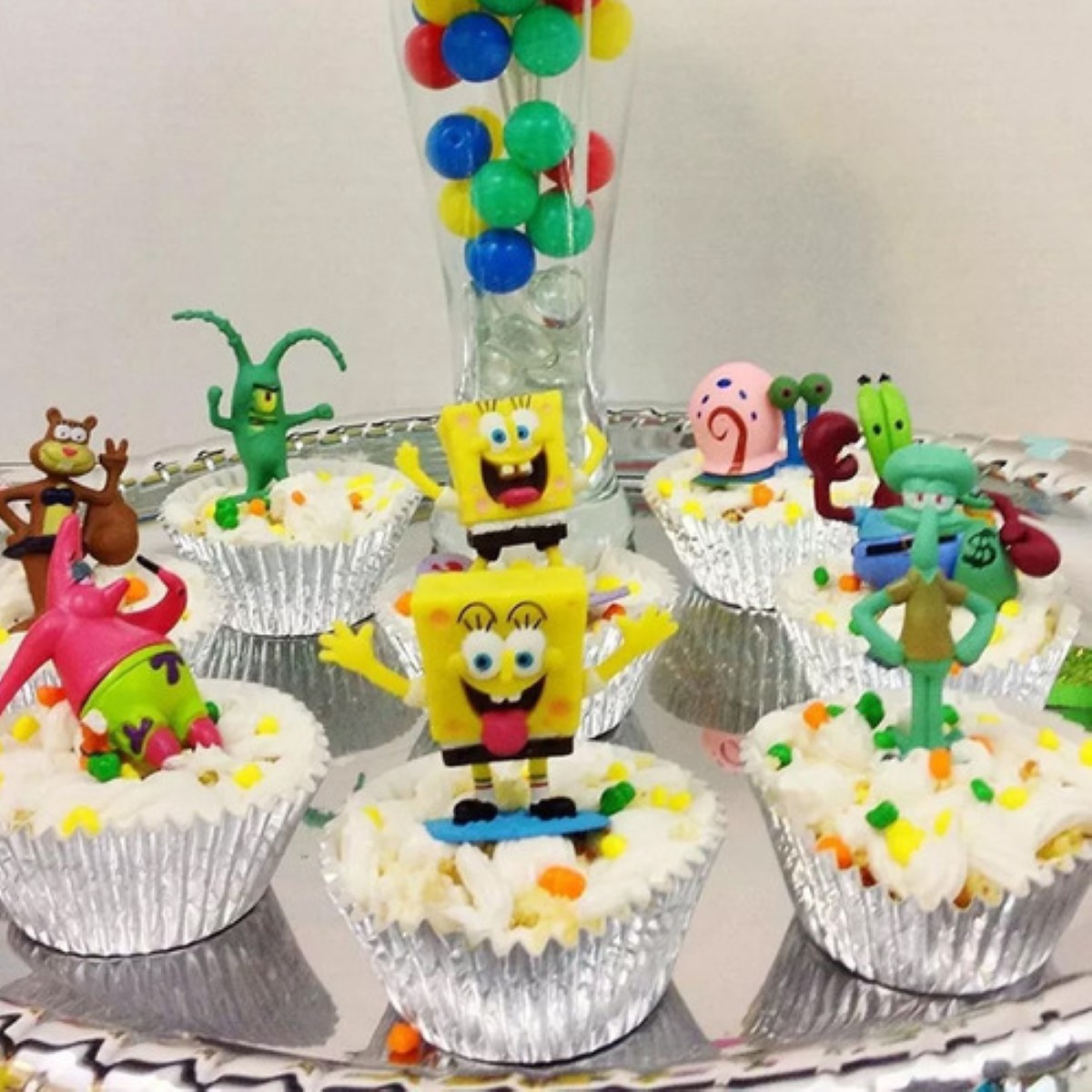 Figuras de Juguete para Niños Sponge Bob Colección 8 Piezas colores