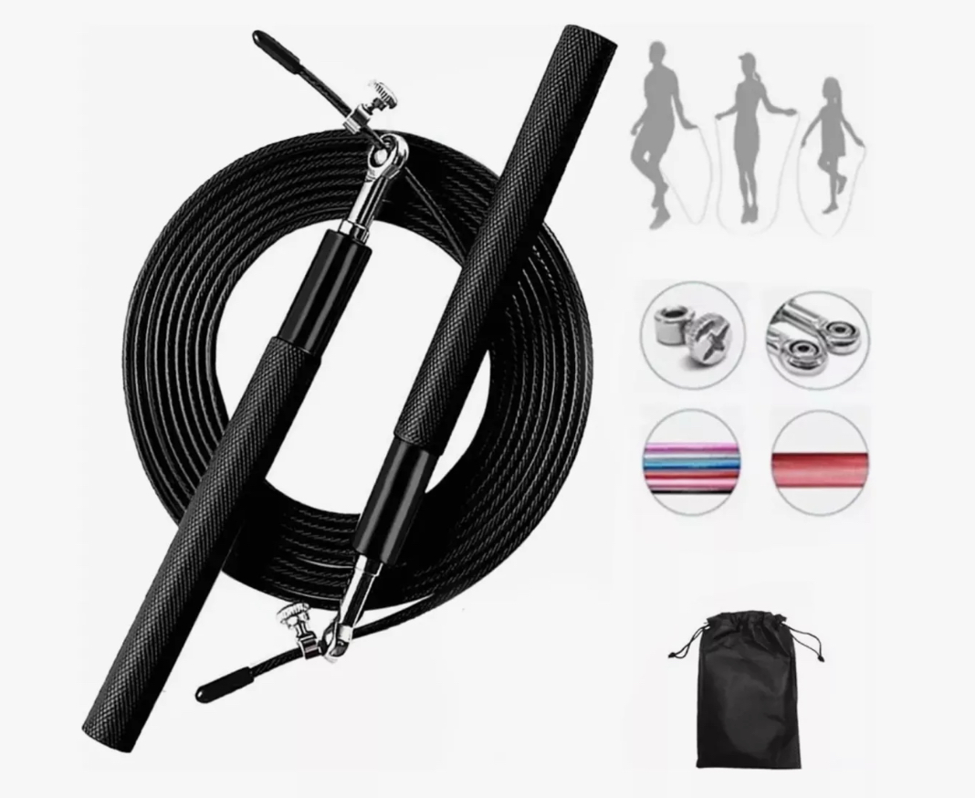 Cuerdas Para Saltar Antideslizante Soga Crossfit negro
